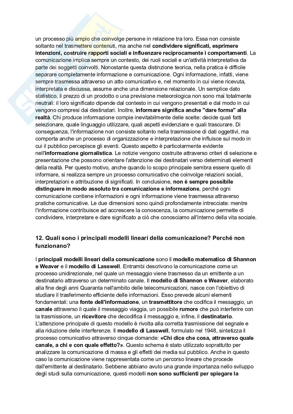Sociologia della comunicazione e dell’informazione  Pag. 11
