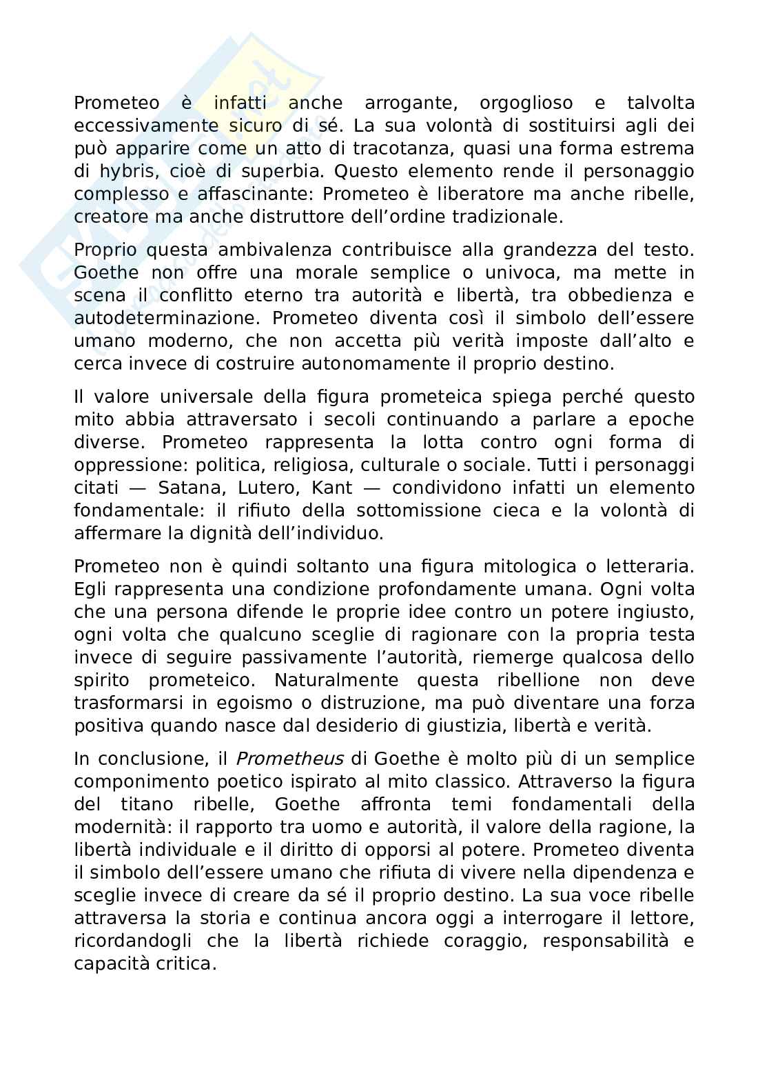 Commento al Prometeo di Goethe Pag. 6