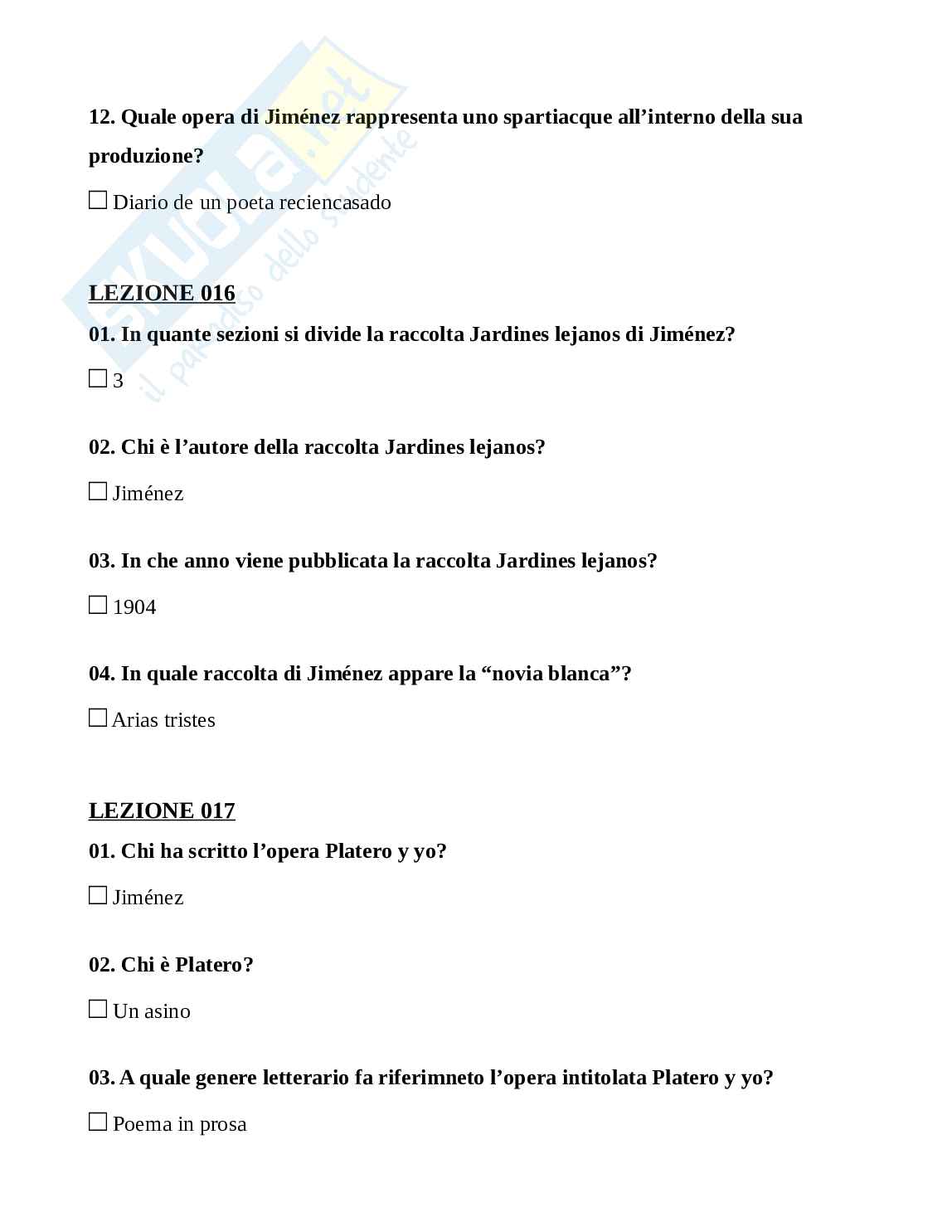 Paniere super completo di Letteratura spagnola 4 e 4b  Pag. 16