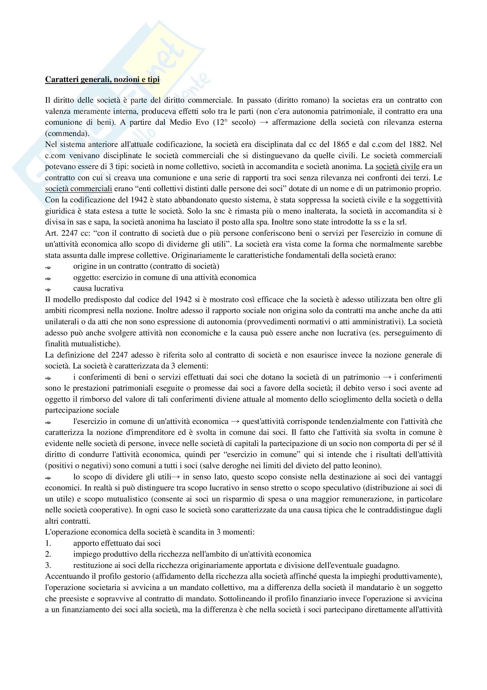 Diritto commerciale - il diritto societario Pag. 1