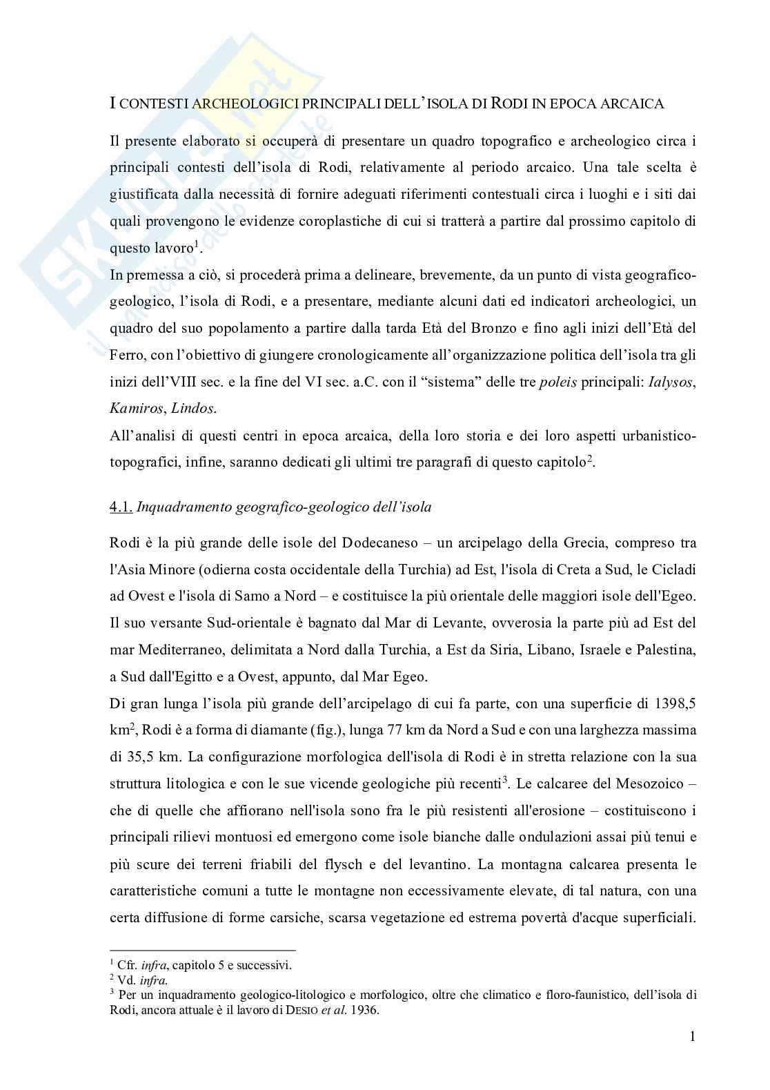 Contesti archeologici principali di Rodi Pag. 1