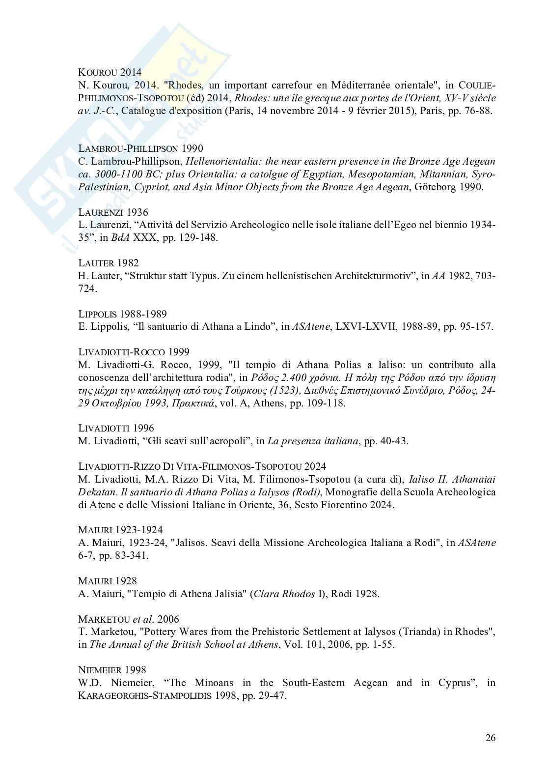 Contesti archeologici principali di Rodi Pag. 26