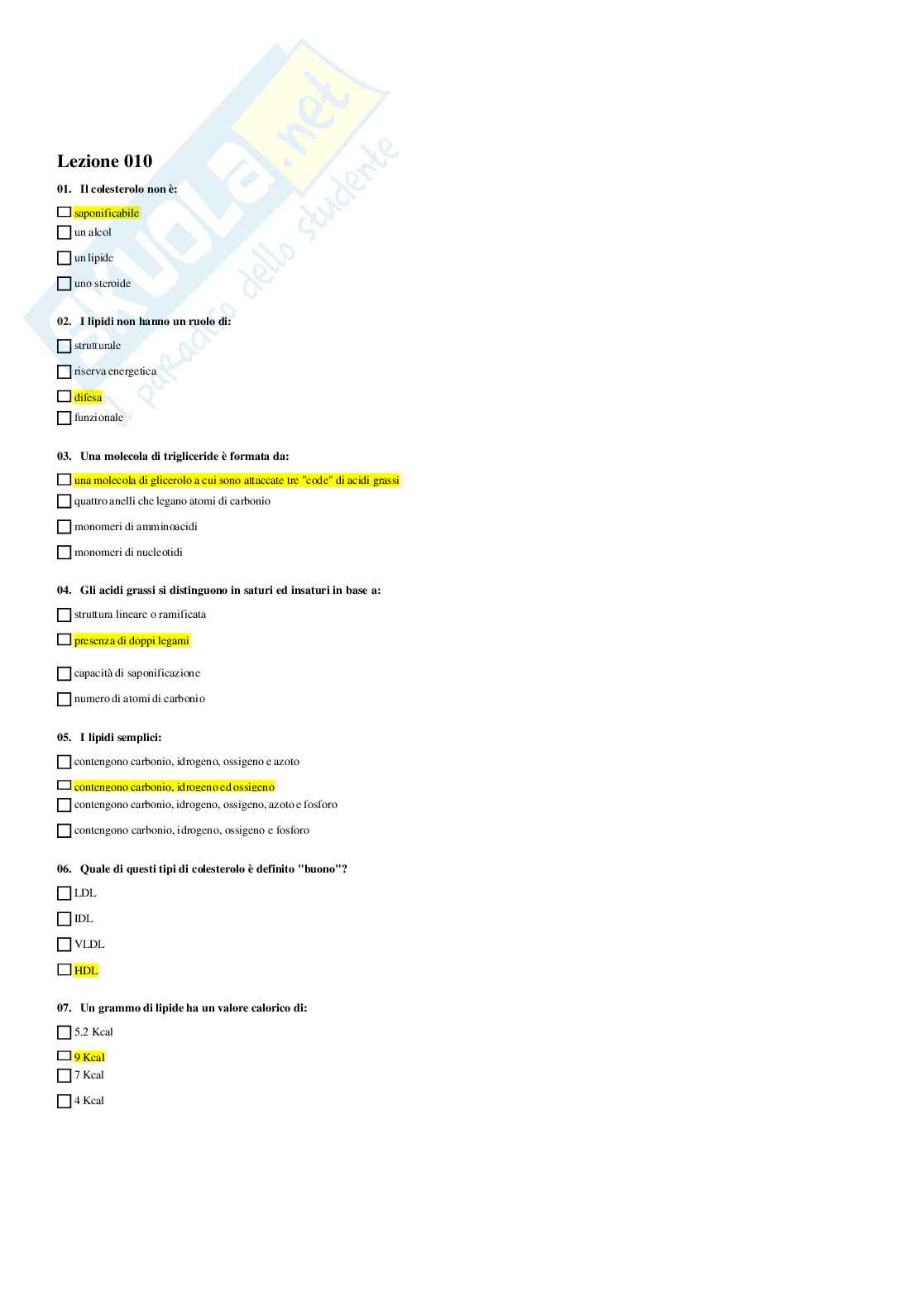 Fisiologia dei Nutrienti Pag. 21