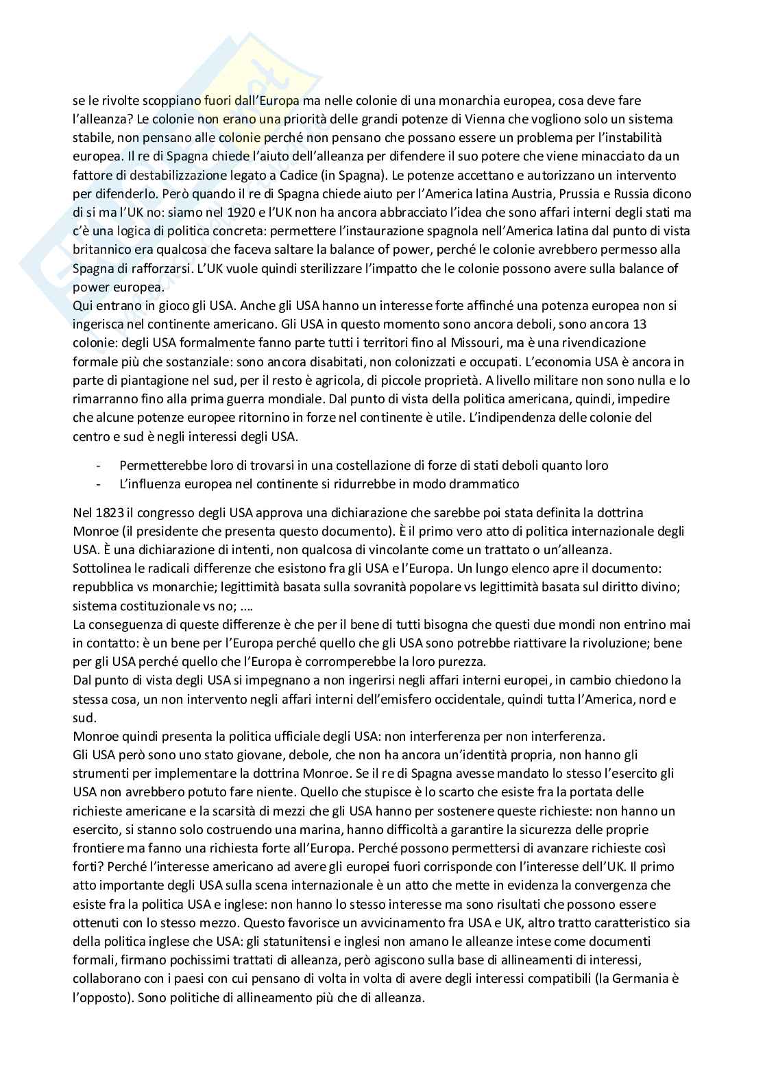 Appunti del corso di Storia delle relazioni e delle Istituzioni internazionali Pag. 16