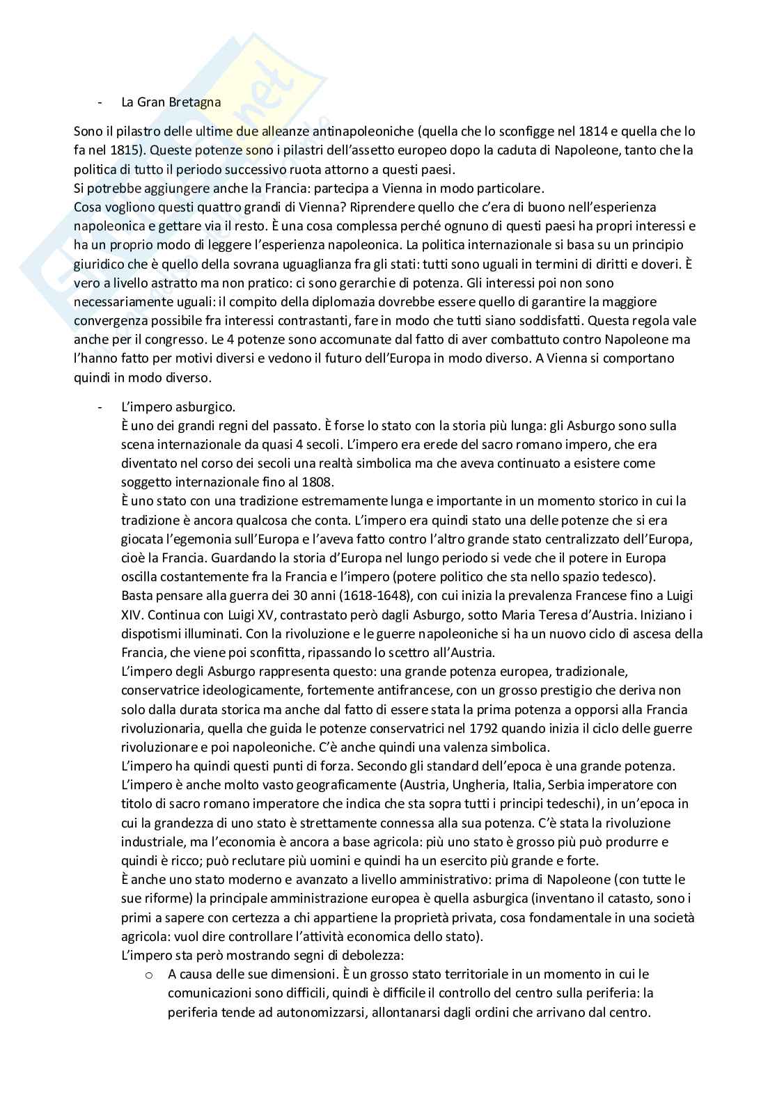 Appunti del corso di Storia delle relazioni e delle Istituzioni internazionali Pag. 2