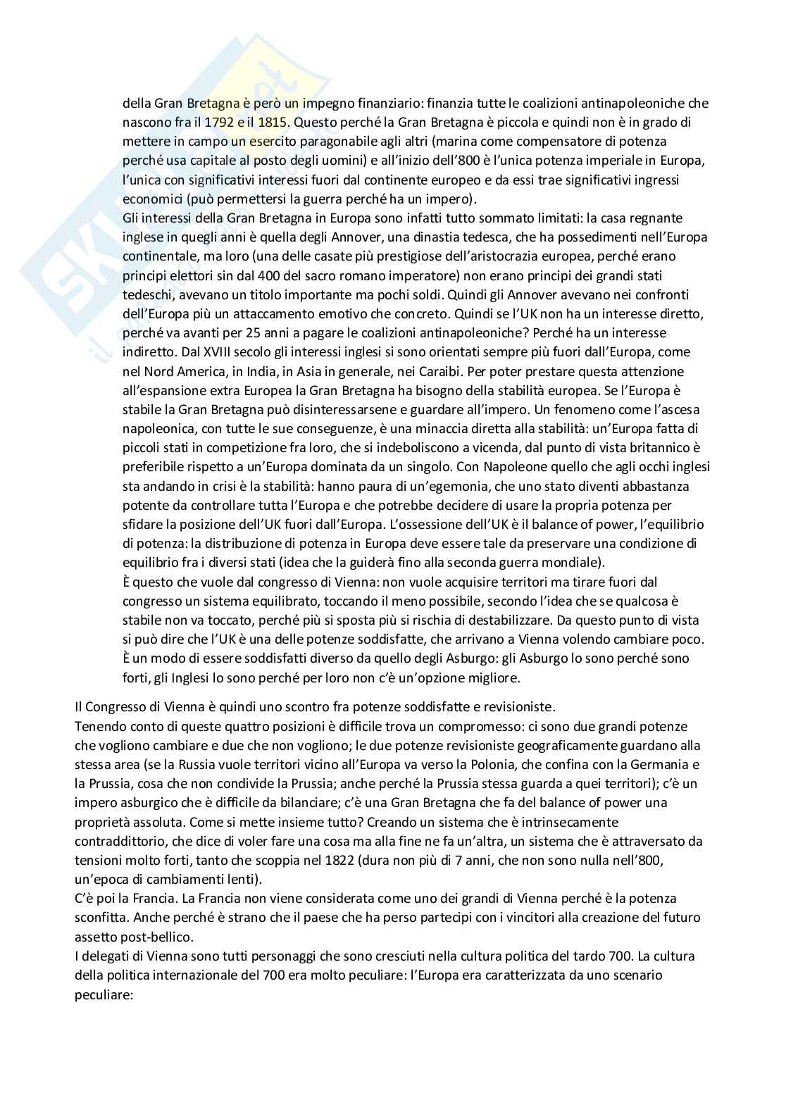 Appunti del corso di Storia delle relazioni e delle Istituzioni internazionali Pag. 6