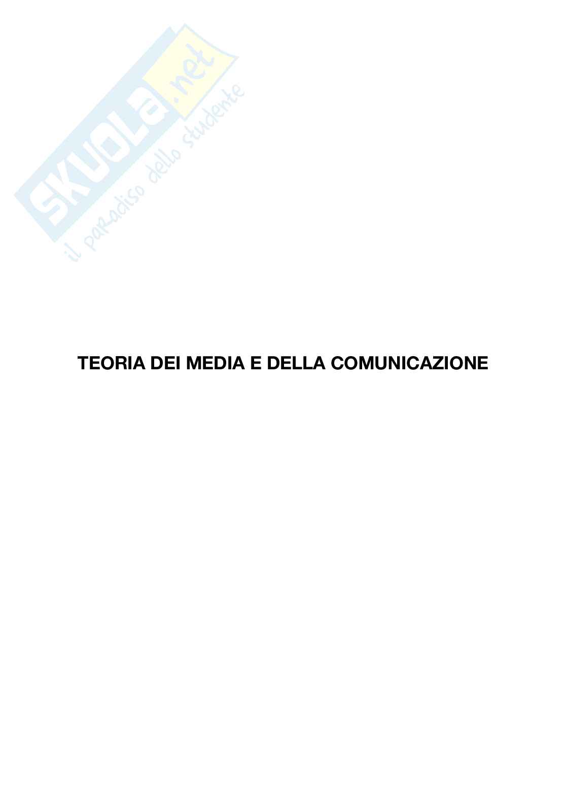 Riassunto esame Teorie della comunicazione e dei media, Prof. Colombo Fausto, libro consigliato Comunicare, Colombo, Gili, Boccia Artieri Pag. 1