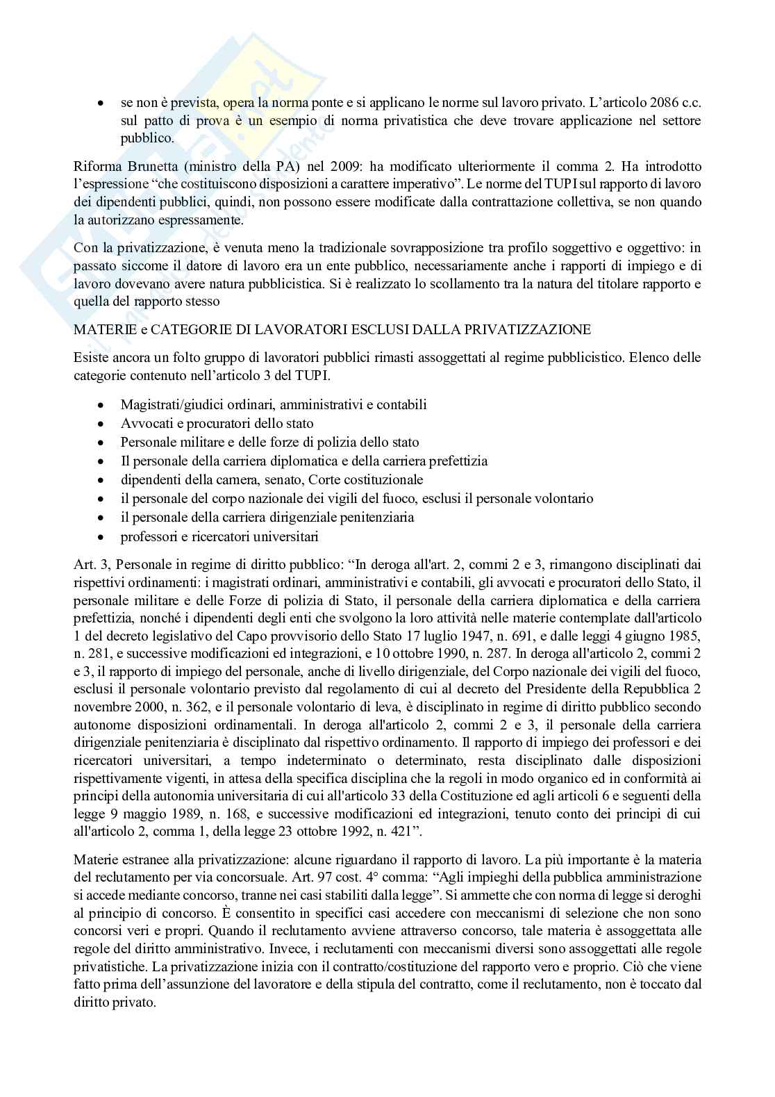 Riassunto esame Diritto del lavoro nelle pubbliche amministrazioni, Prof. Pasqualetto Elena, libro consigliato Il diritto del lavoro nel pubblico impiego. Padova: Piccin, 2019. , Fiorillo Pag. 6