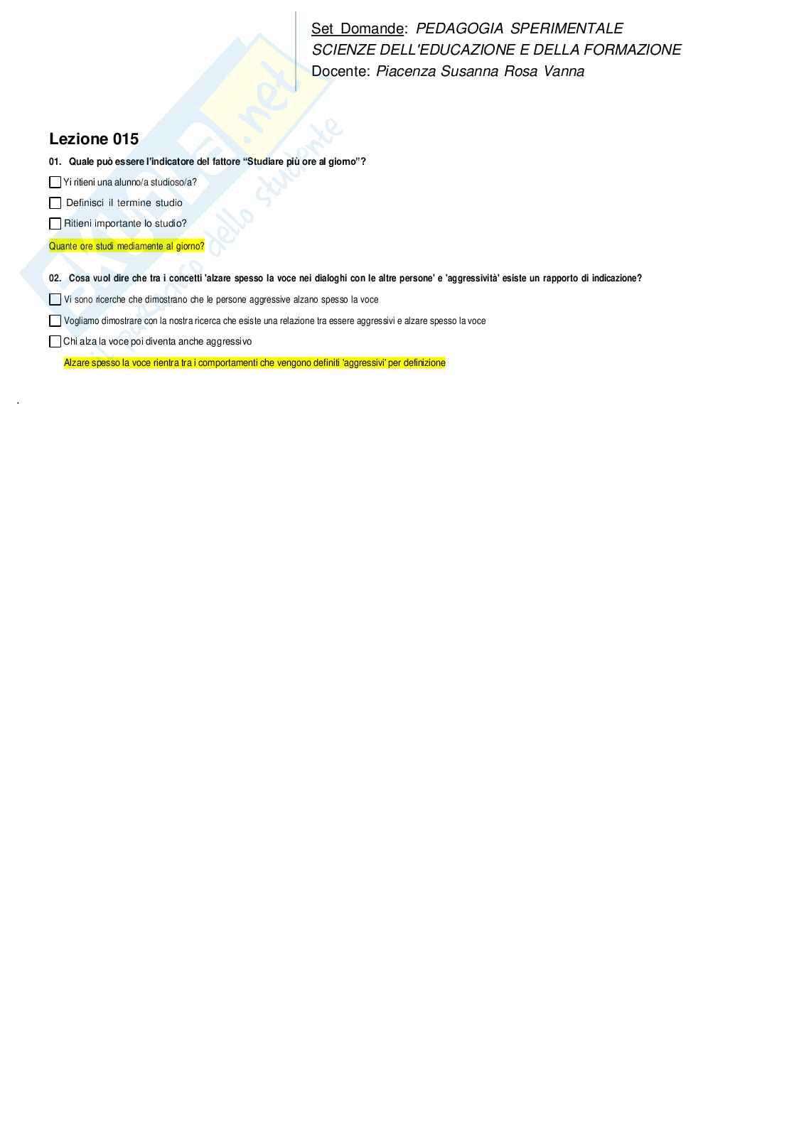 Paniere Pedagogia sperimentale Pag. 16