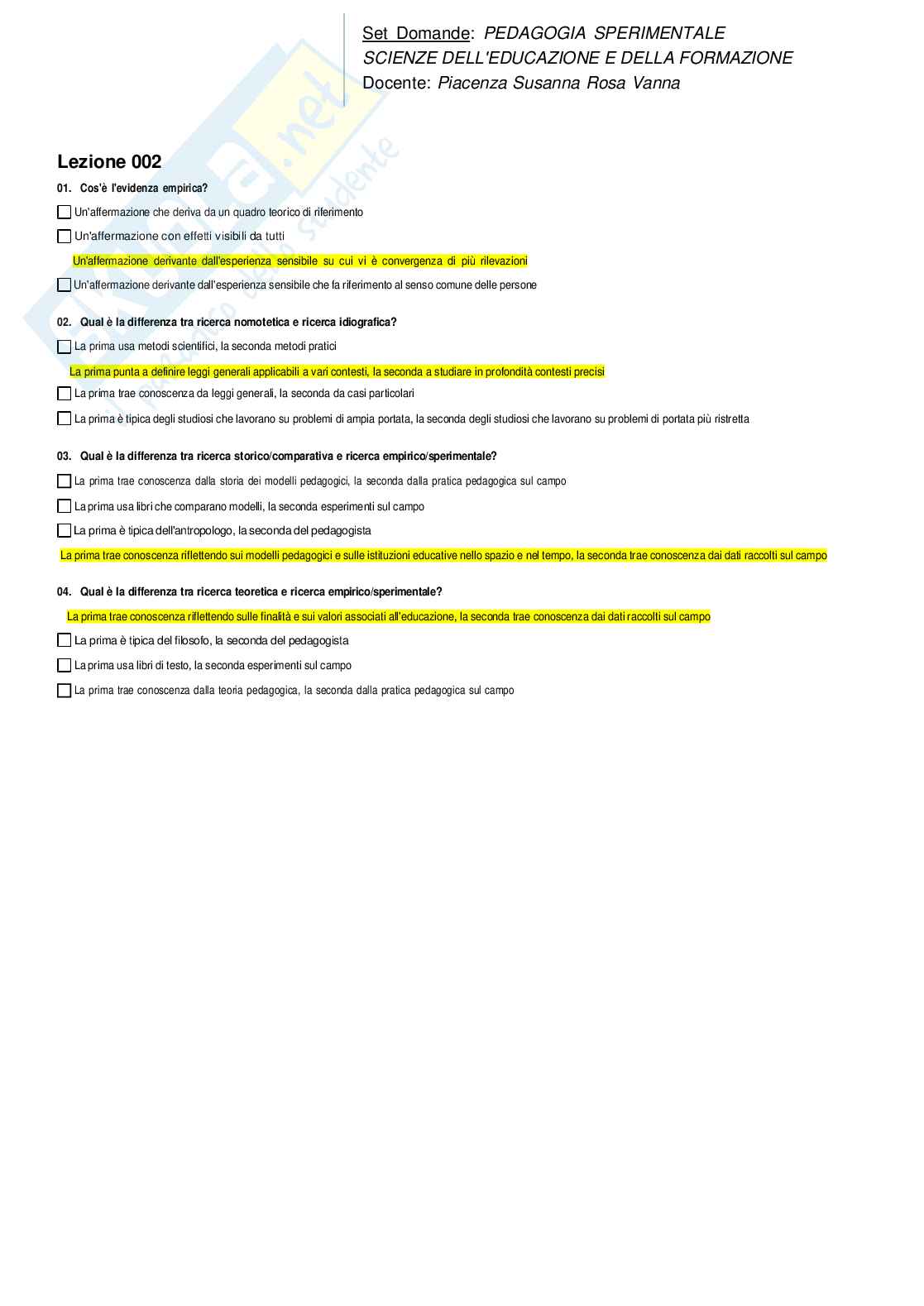 Paniere Pedagogia sperimentale Pag. 2