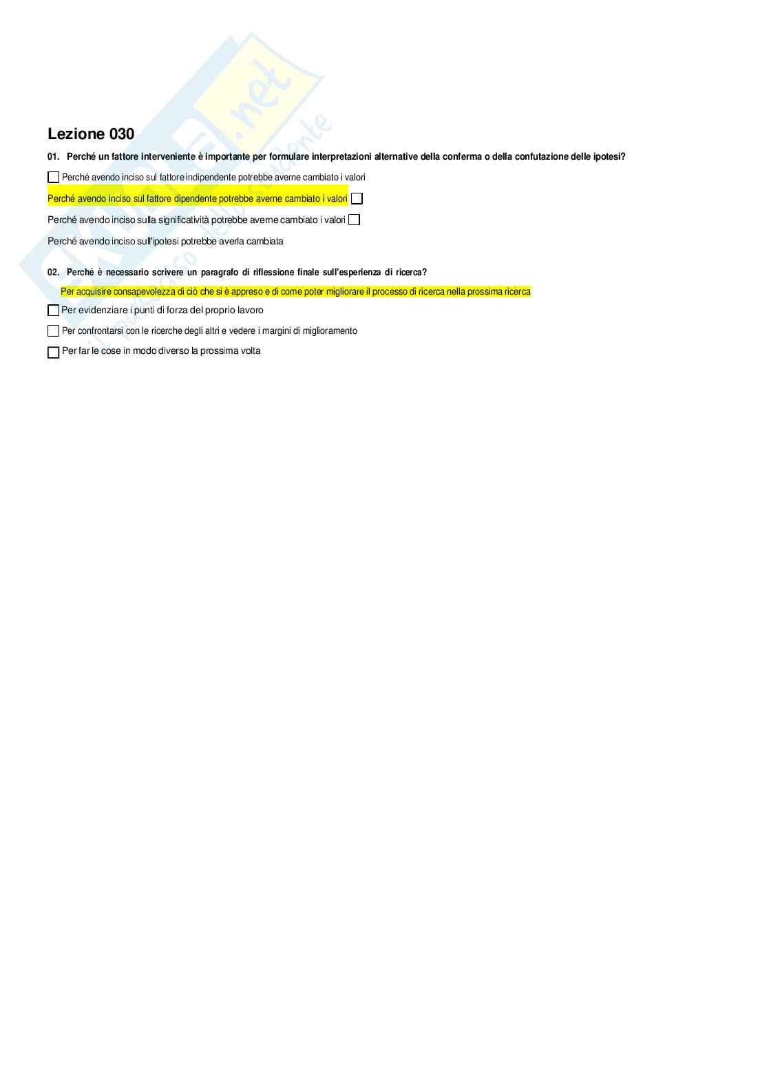 Paniere Pedagogia sperimentale Pag. 31