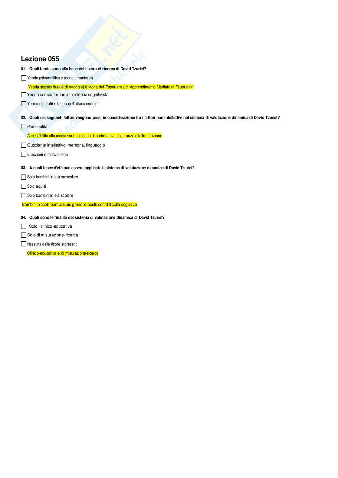 Paniere Pedagogia sperimentale Pag. 56