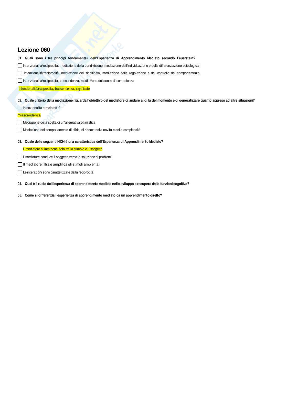 Paniere Pedagogia sperimentale Pag. 61