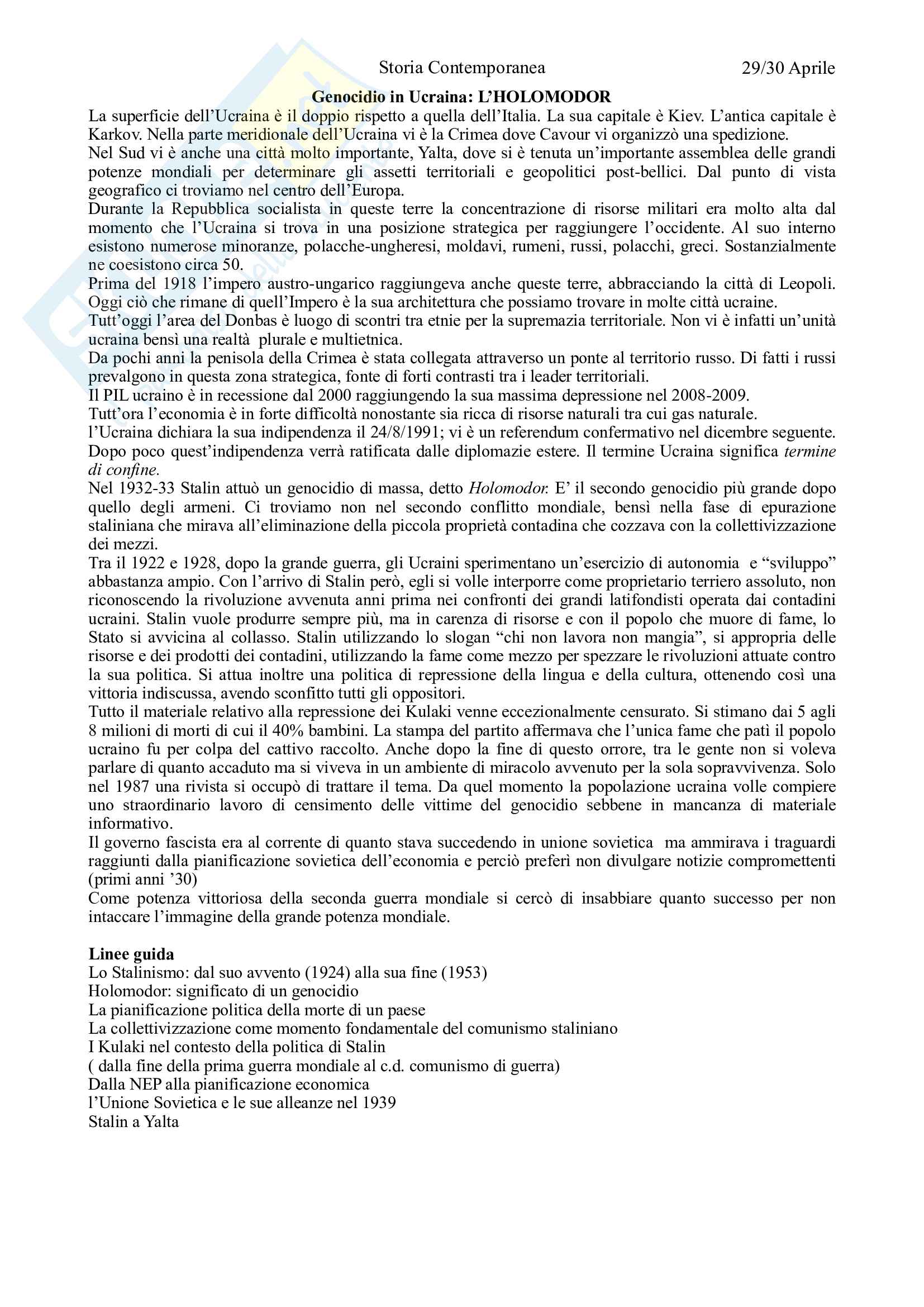 Holodomor: Genocidio in Ucraina Pag. 1
