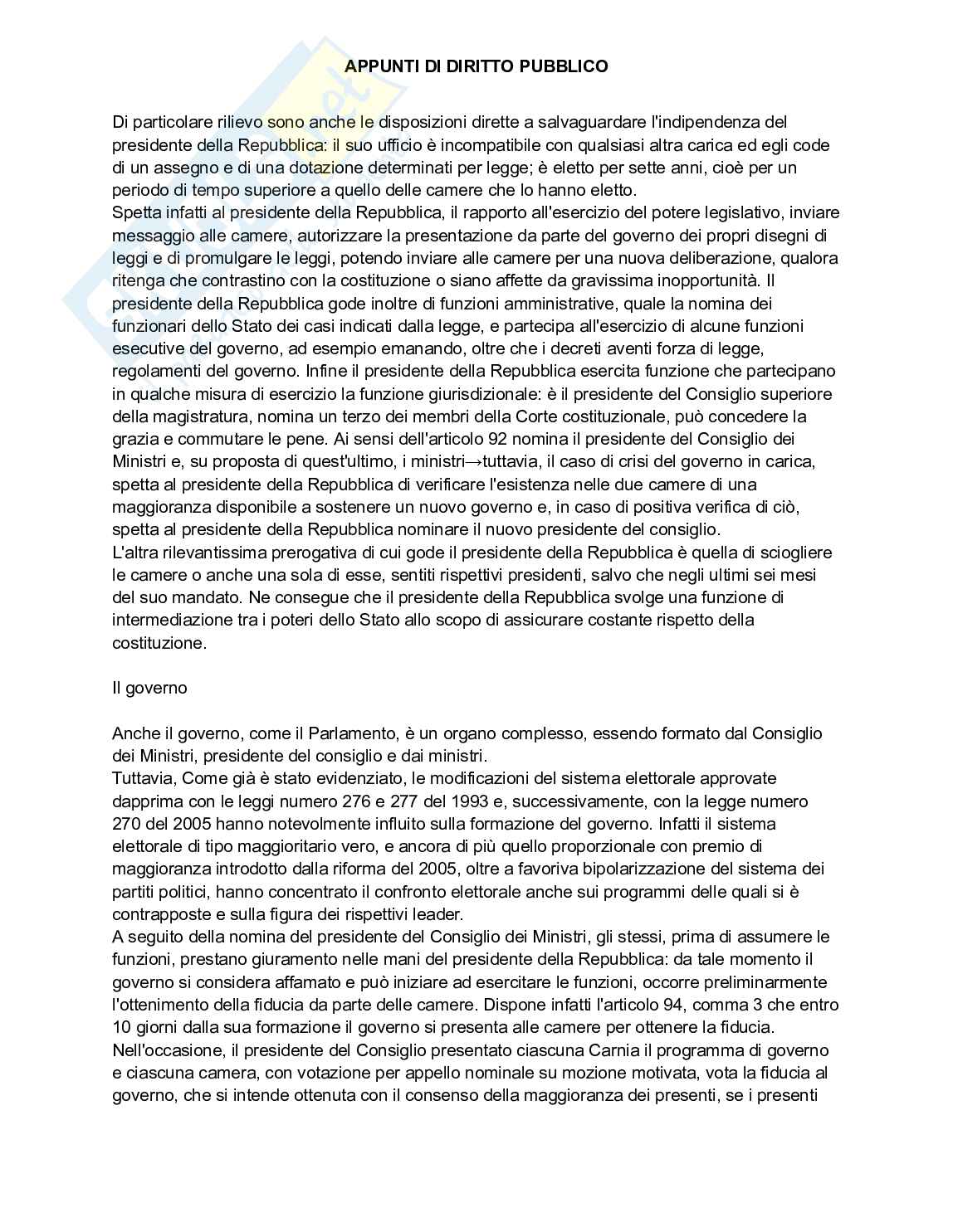 Riassunto esame Diritto pubblico, Prof. Sabbioni Paolo, libro consigliato Istituzioni di diritto pubblico , Sabbioni     Pag. 31