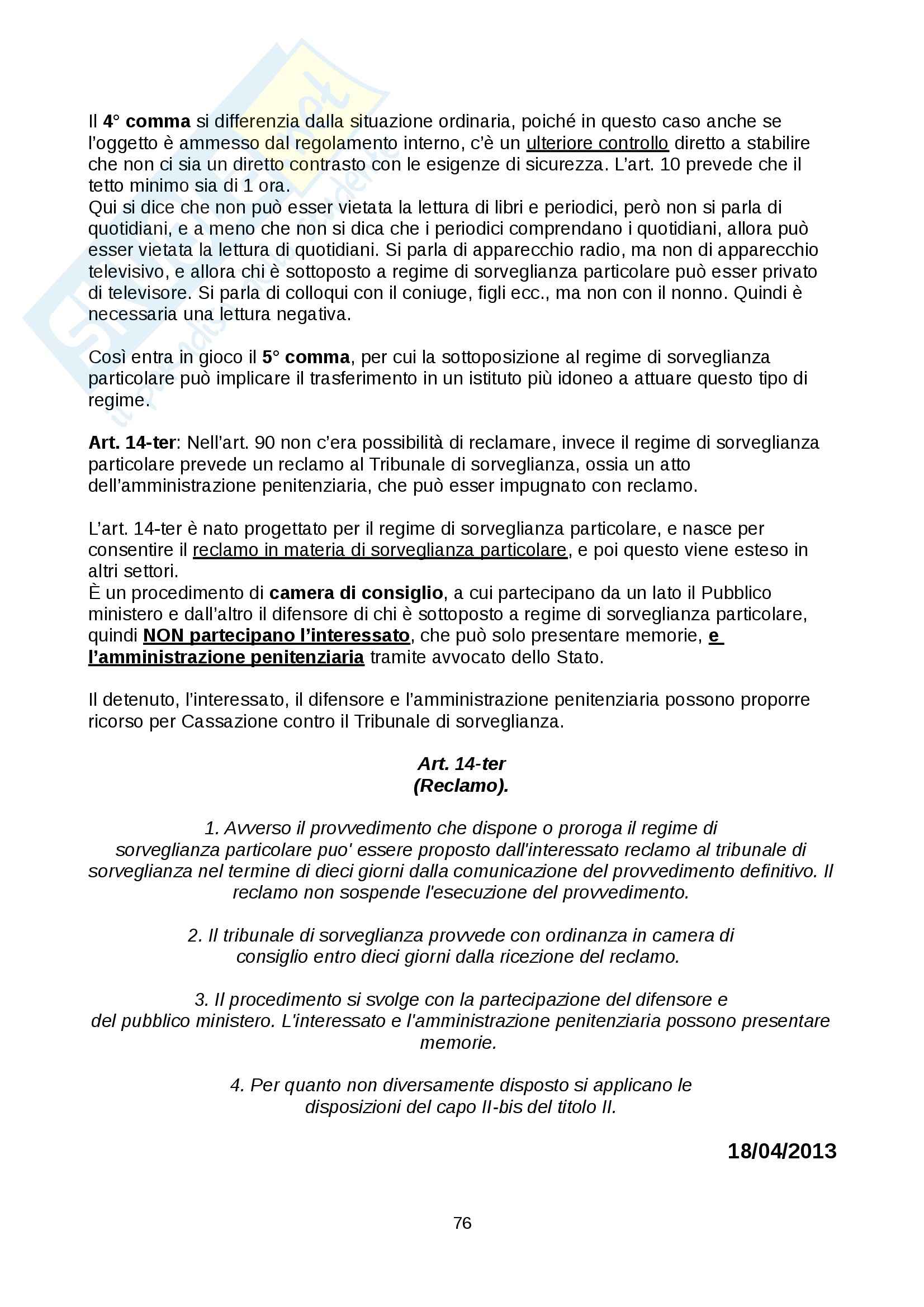 Diritto penitenziario - nozioni Pag. 76