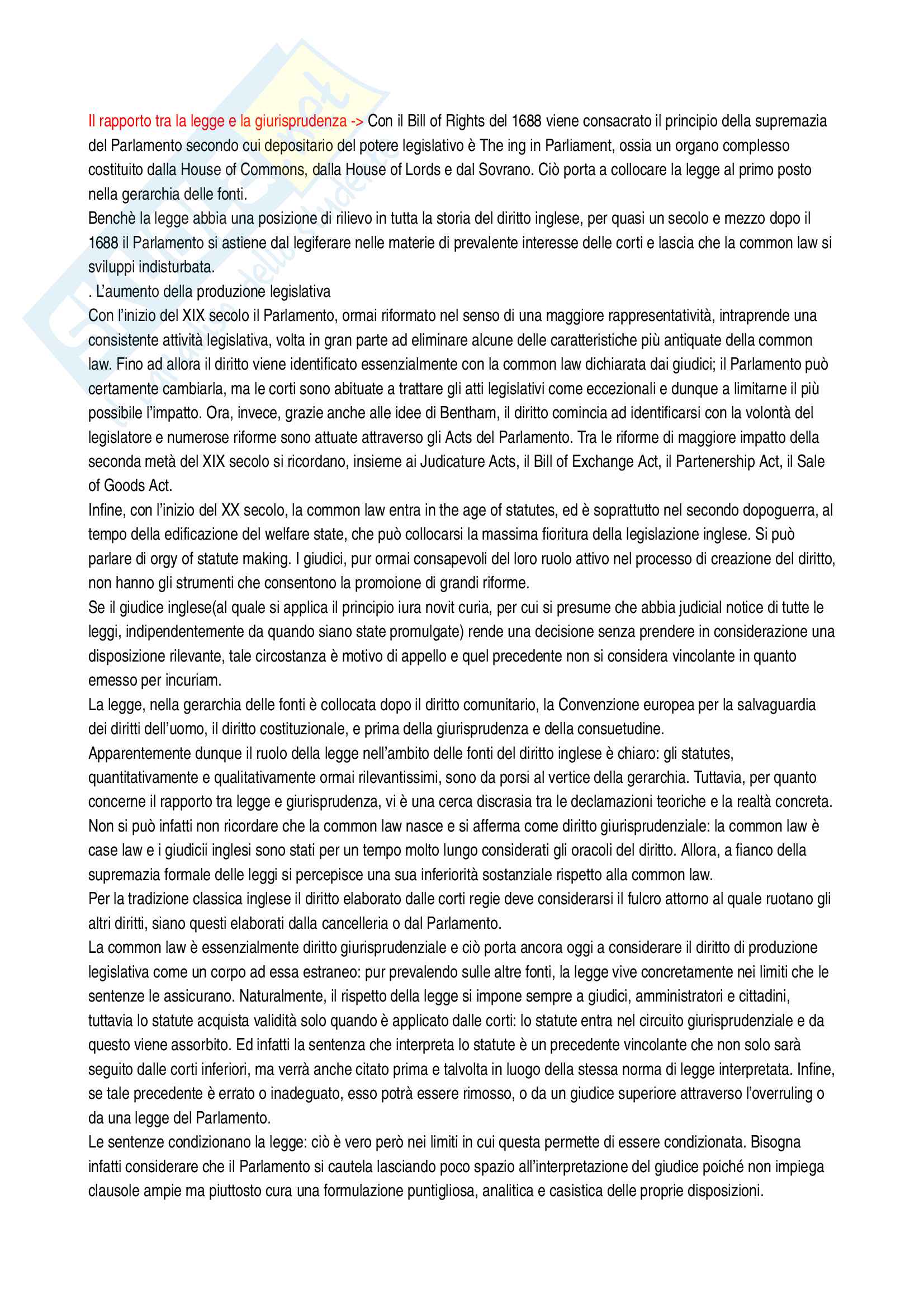Riassunto esame Sistemi giuridici comparati, prof. Sonelli, libro consigliato La tradizione giuridica occidentale, Varano-Barsotti, Giappichelli Editore, V edizione Pag. 81