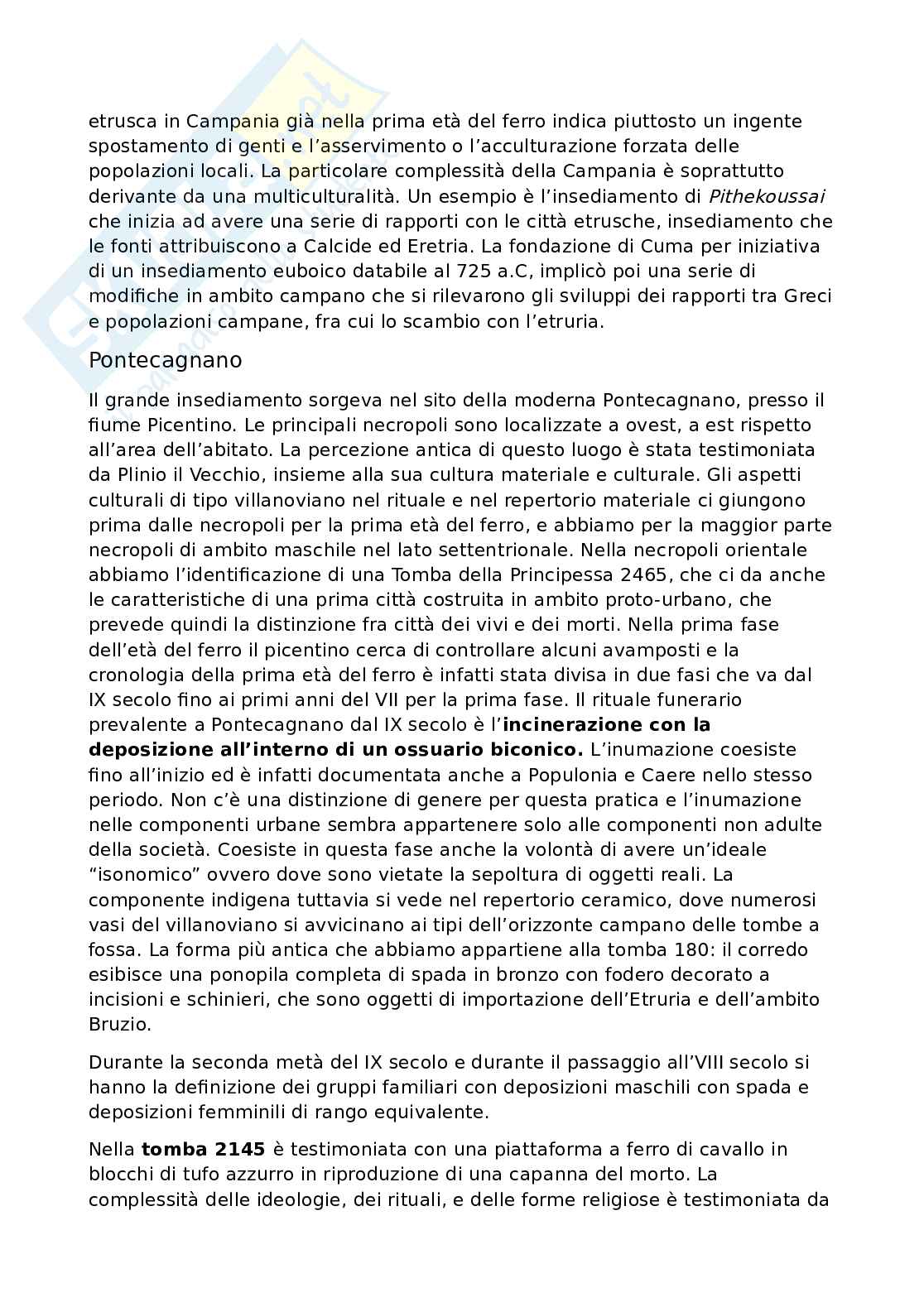 Riassunto esame Etruscologia, Prof. Michetti Laura Maria, libro consigliato Manuale di introduzione all'etruscologia, Bartoloni Pag. 26