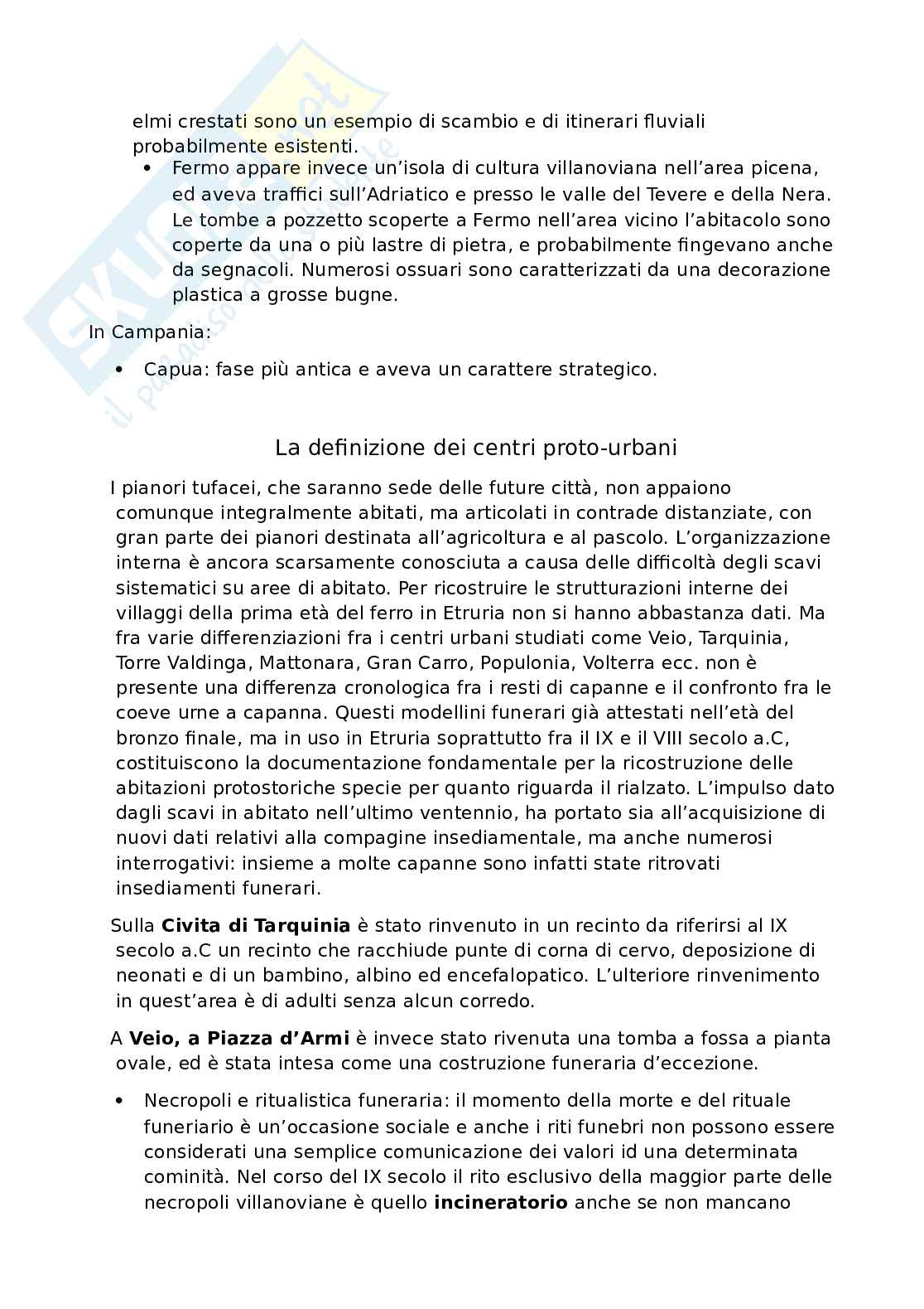 Riassunto esame Etruscologia, Prof. Michetti Laura Maria, libro consigliato Manuale di introduzione all'etruscologia, Bartoloni Pag. 6