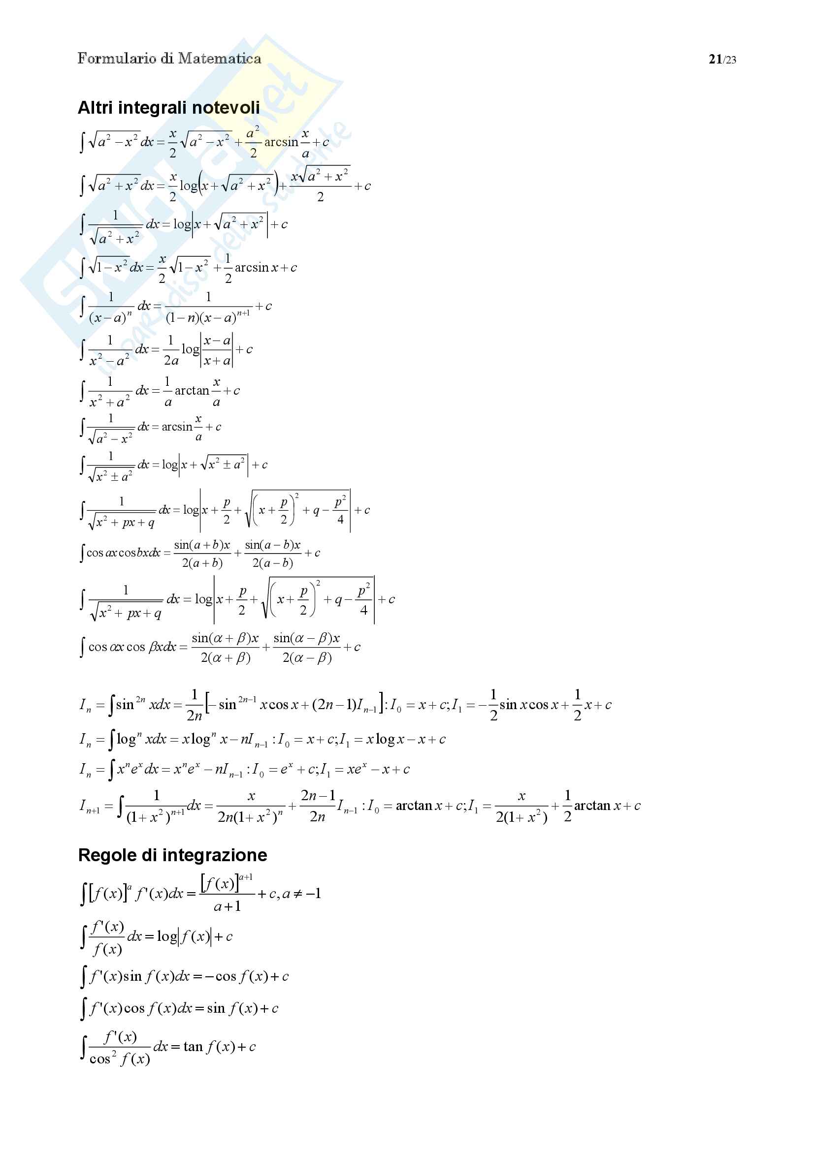 Formulario completo Matematica Generale Pag. 21