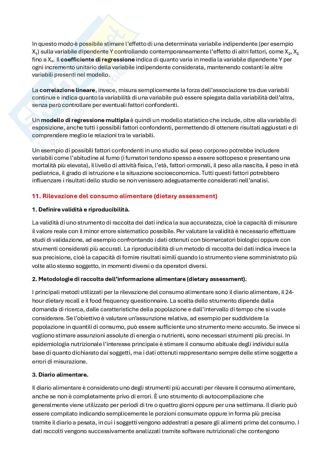 Domande e risposte Epidemiologia nutrizionale e statistica medica Pag. 11