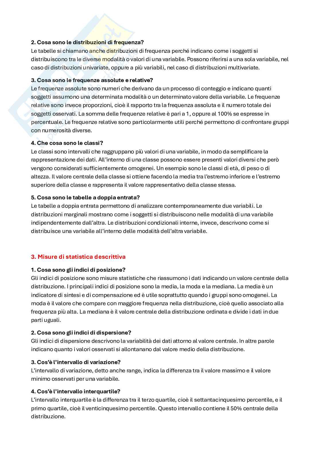 Domande e risposte Epidemiologia nutrizionale e statistica medica Pag. 2