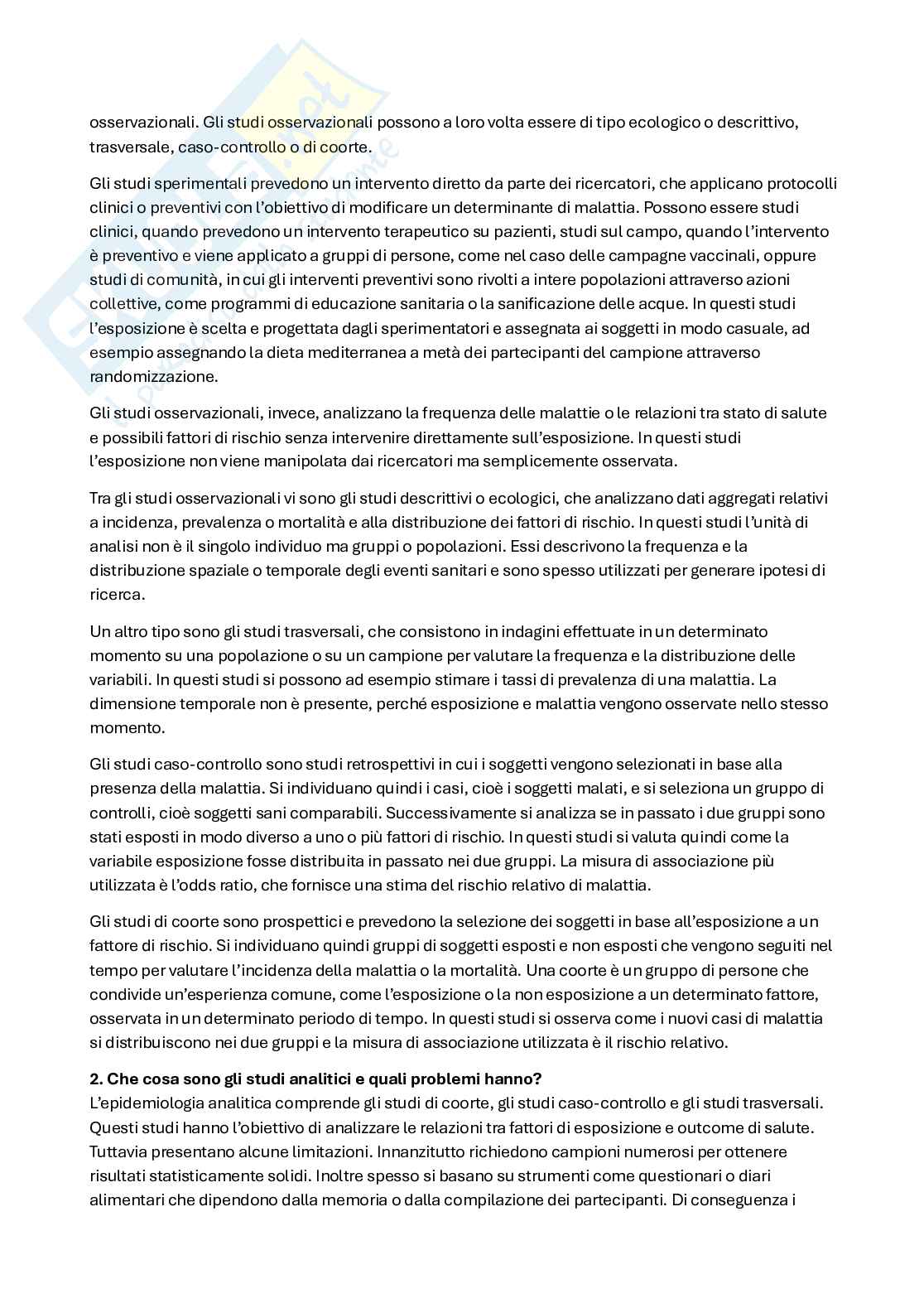 Domande e risposte Epidemiologia nutrizionale e statistica medica Pag. 6