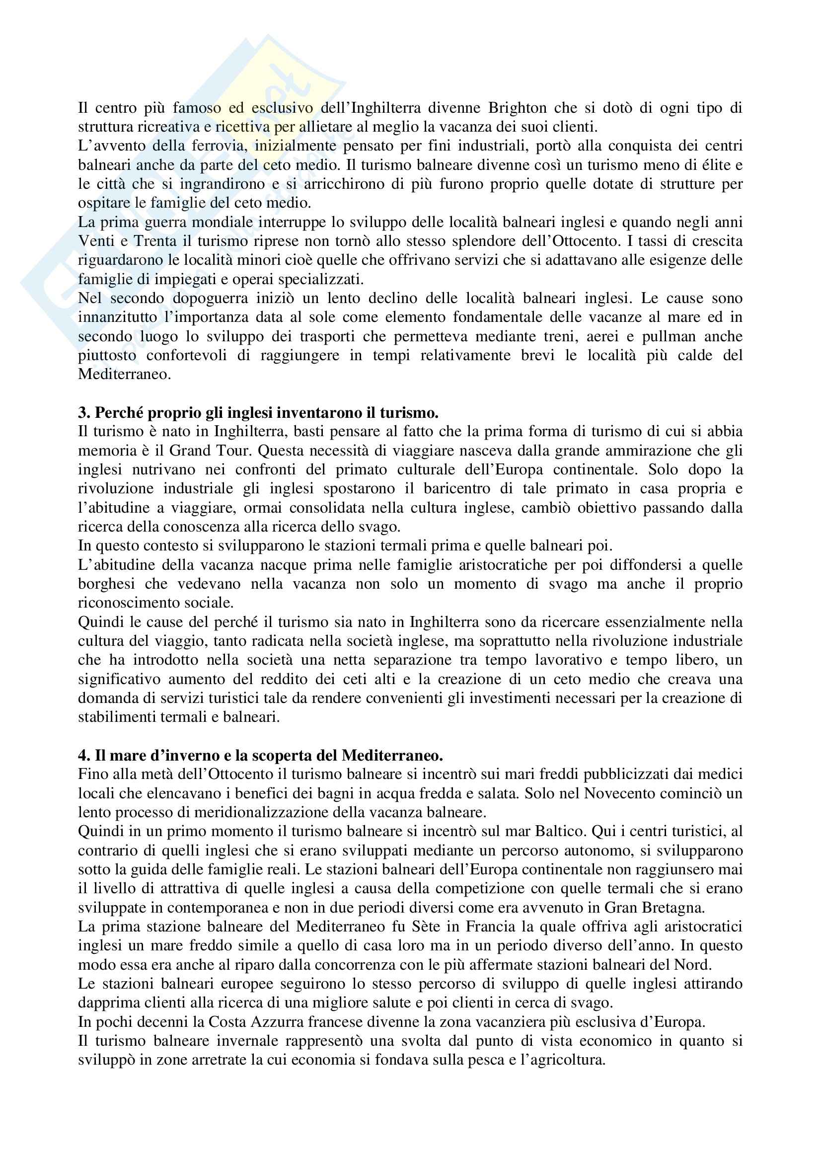Riassunto esame Storia del Turismo, prof. Gissi, libro consigliato Vacanze di Pochi Vacanze di Tutti, Battilani Pag. 16