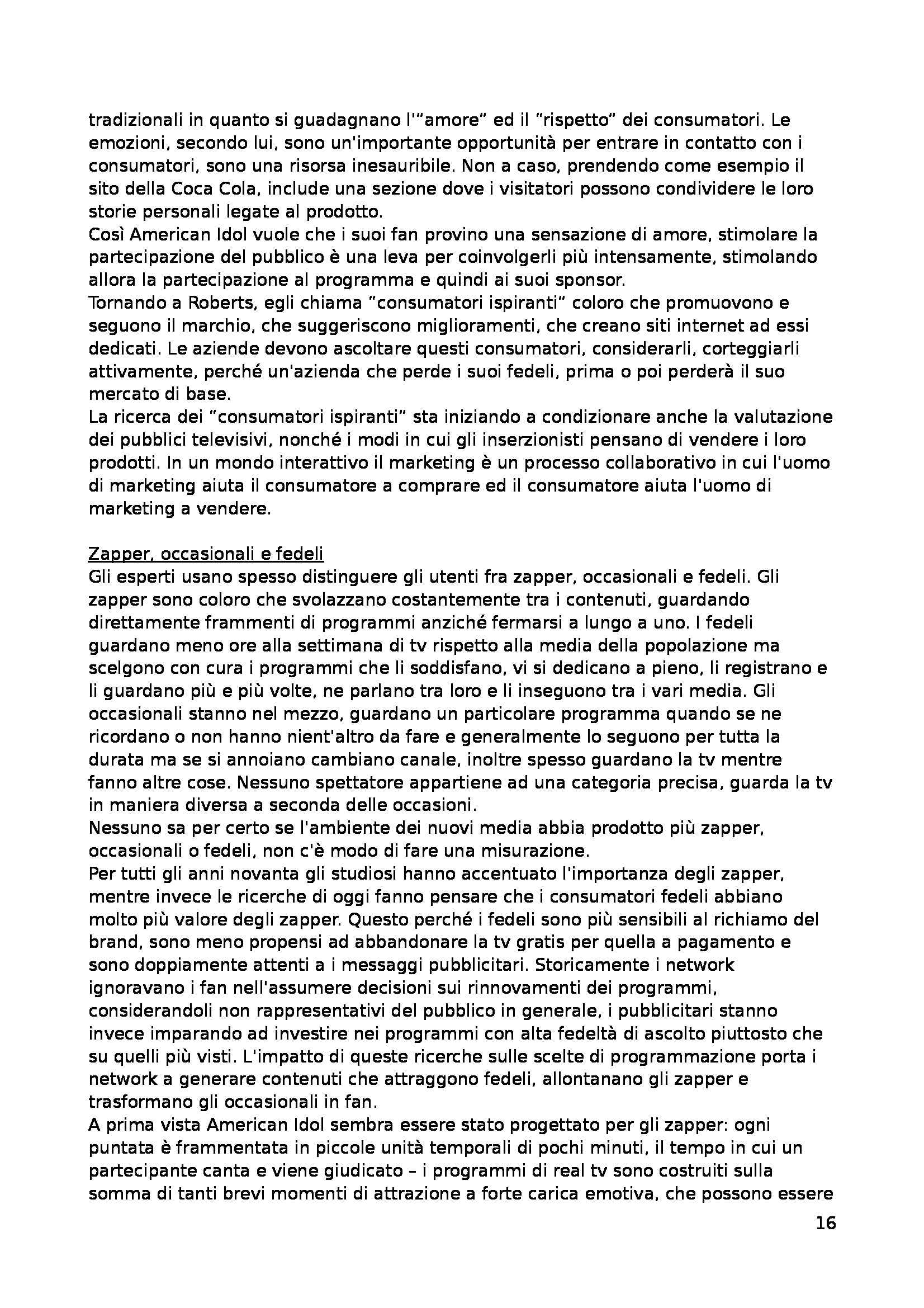 Riassunto esame Comunicazione di massa, prof. Bellavita, libro consigliato Cultura convergente, Jenkins cap 1-2-3 e postilla Pag. 16