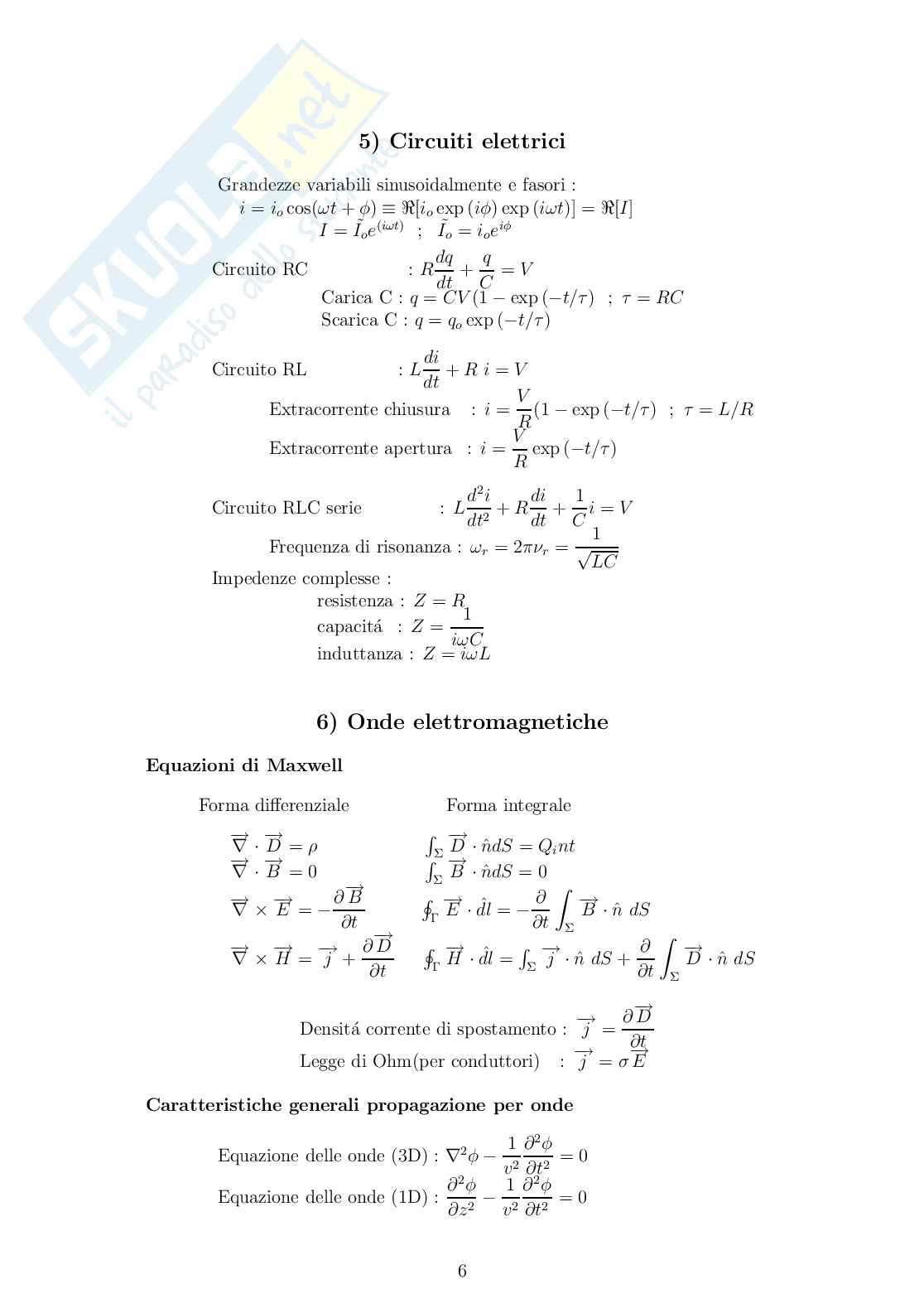 Formulario Elettromagnetismo Pag. 6
