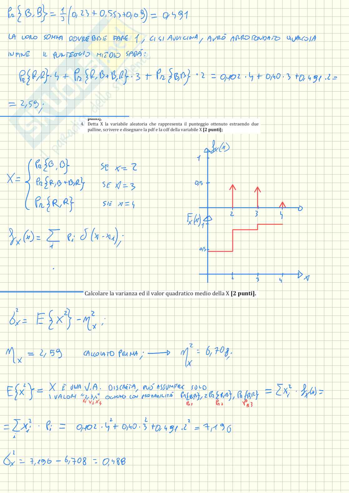Esercizi teoria della probabilità e variabili aleatorie - Parte 1 Pag. 21
