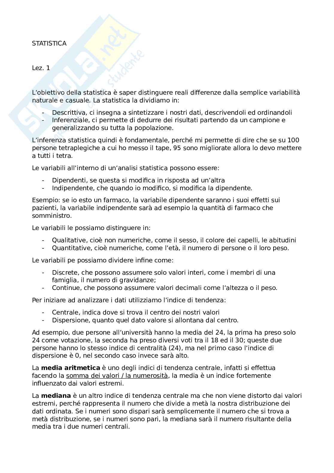 Statistica medica Pag. 1