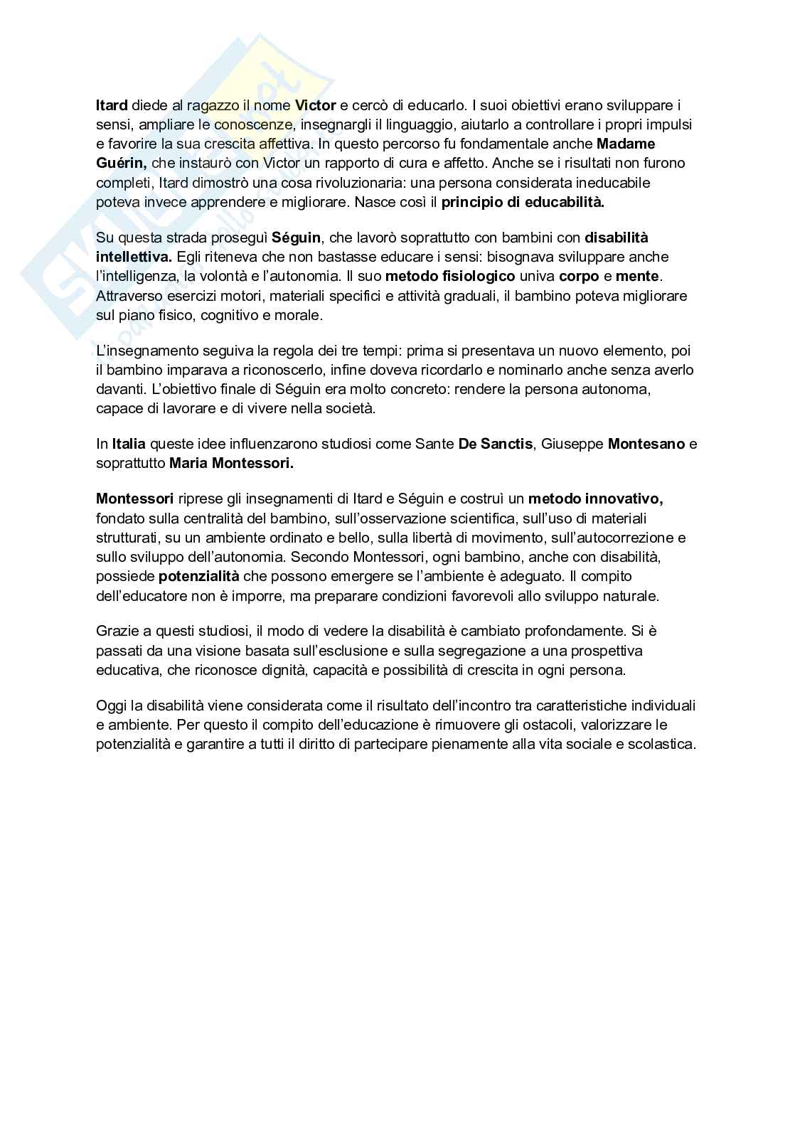 Riassunto esame Pedagogia speciale, Prof. Sabatano Fausta, libro consigliato Pedagogia speciale, Aiello Pag. 6