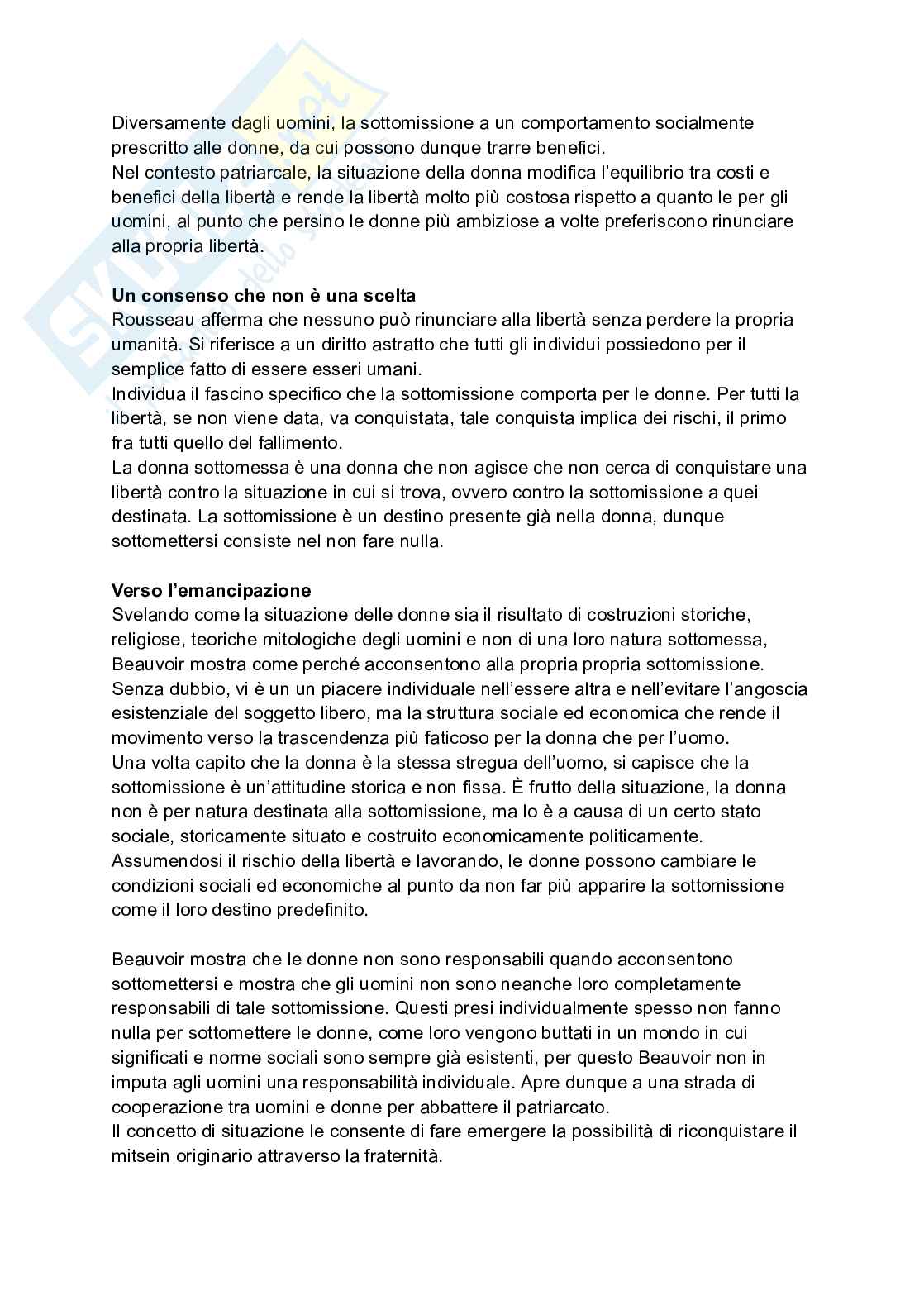Riassunto esame Filosofia morale, Prof. Campeggiani Pia, libro consigliato Sottomessa non si nasce lo si diventa, Garcia Pag. 16
