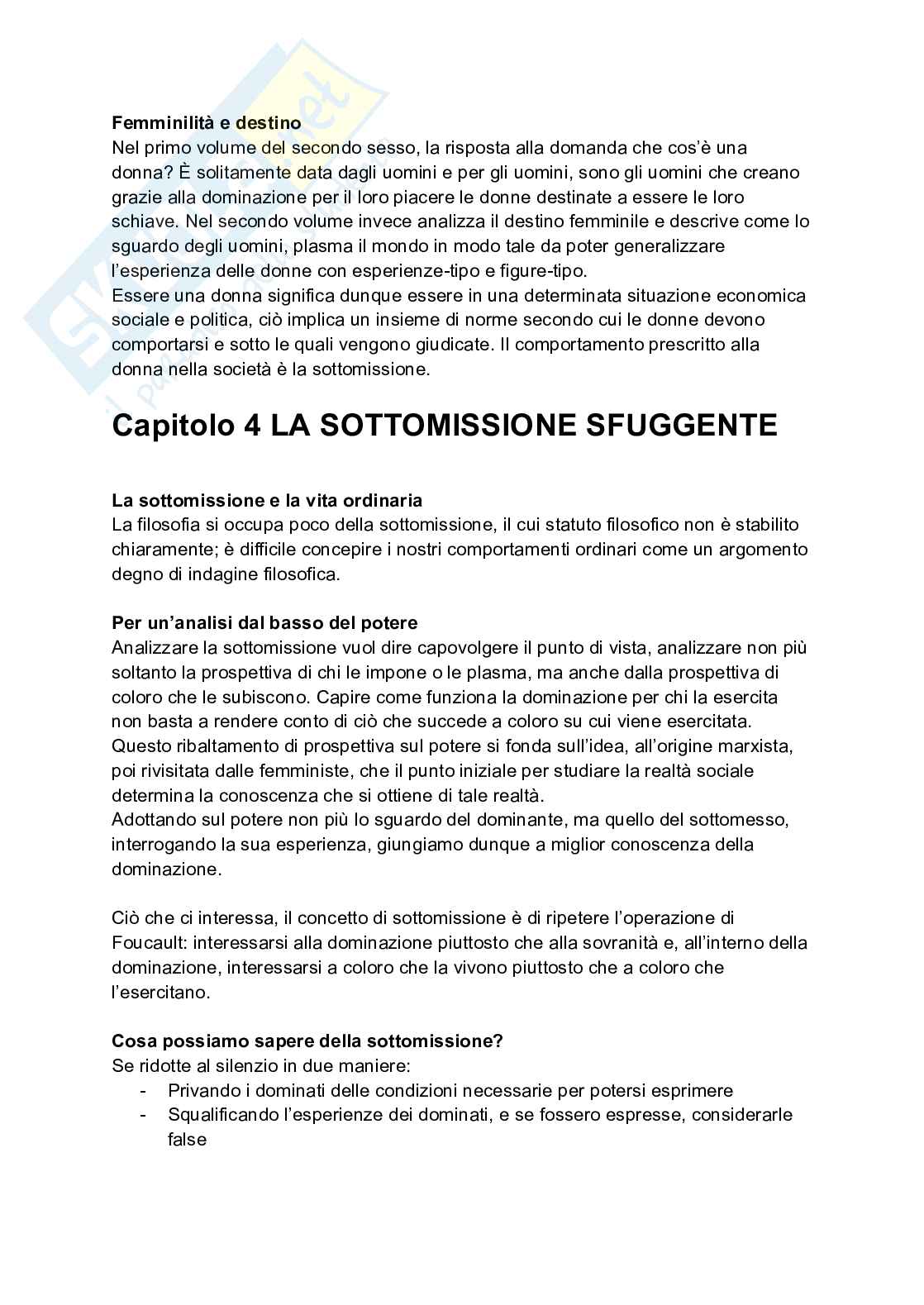 Riassunto esame Filosofia morale, Prof. Campeggiani Pia, libro consigliato Sottomessa non si nasce lo si diventa, Garcia Pag. 6