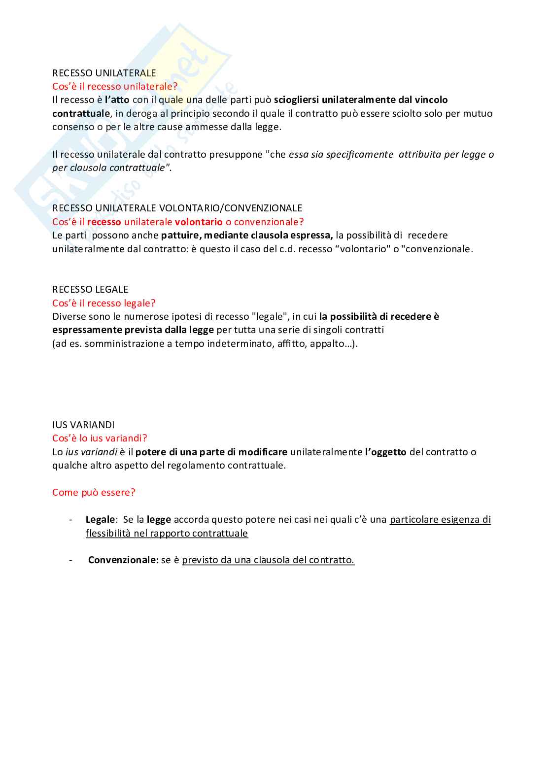 Riassunto esame Diritto privato, Prof. Romano Marina, libro consigliato Diritto privato Linee essenziali, Vincenzo Roppo Pag. 71