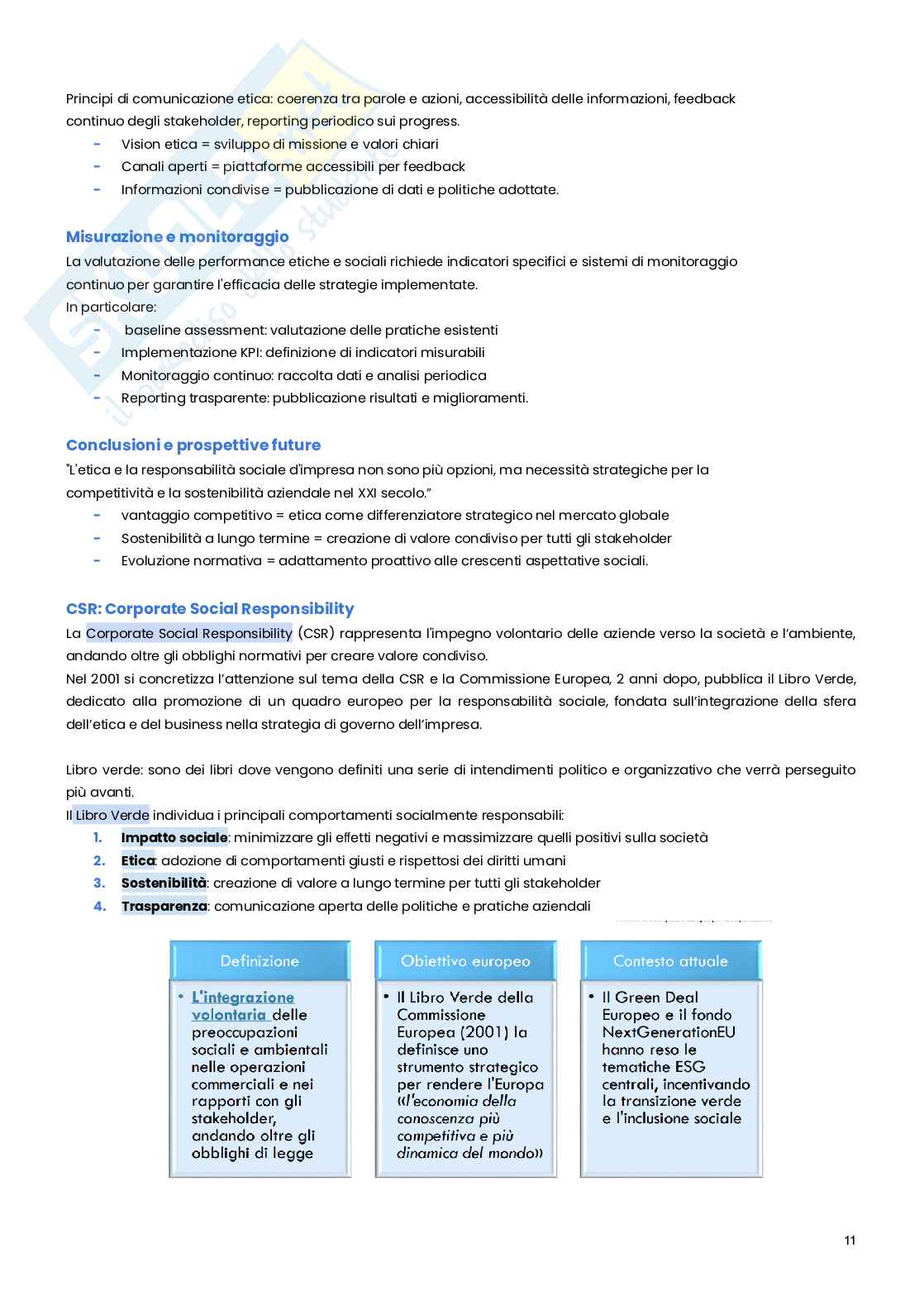 Management e gestione delle imprese sostenibili   Pag. 11