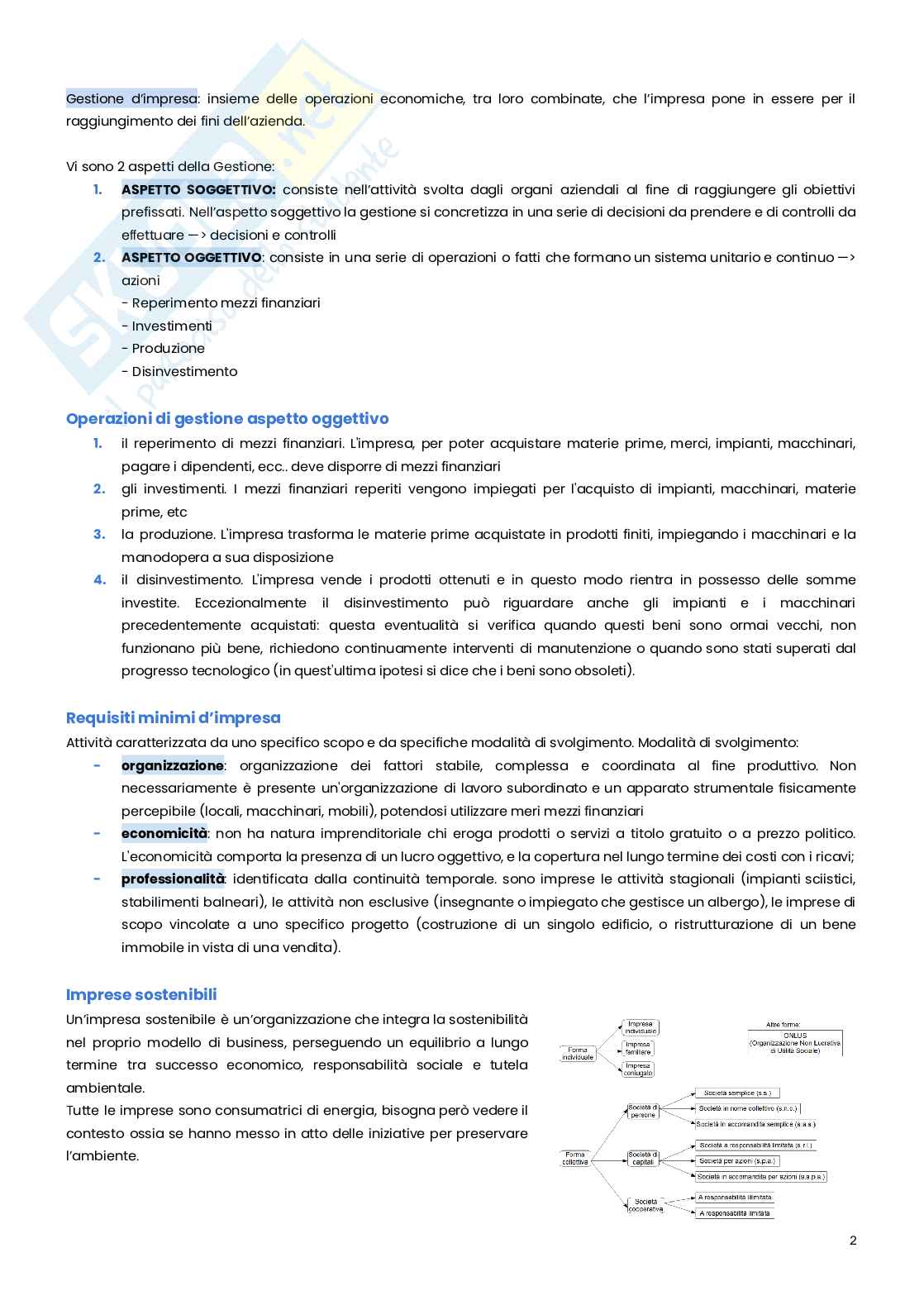 Management e gestione delle imprese sostenibili   Pag. 2
