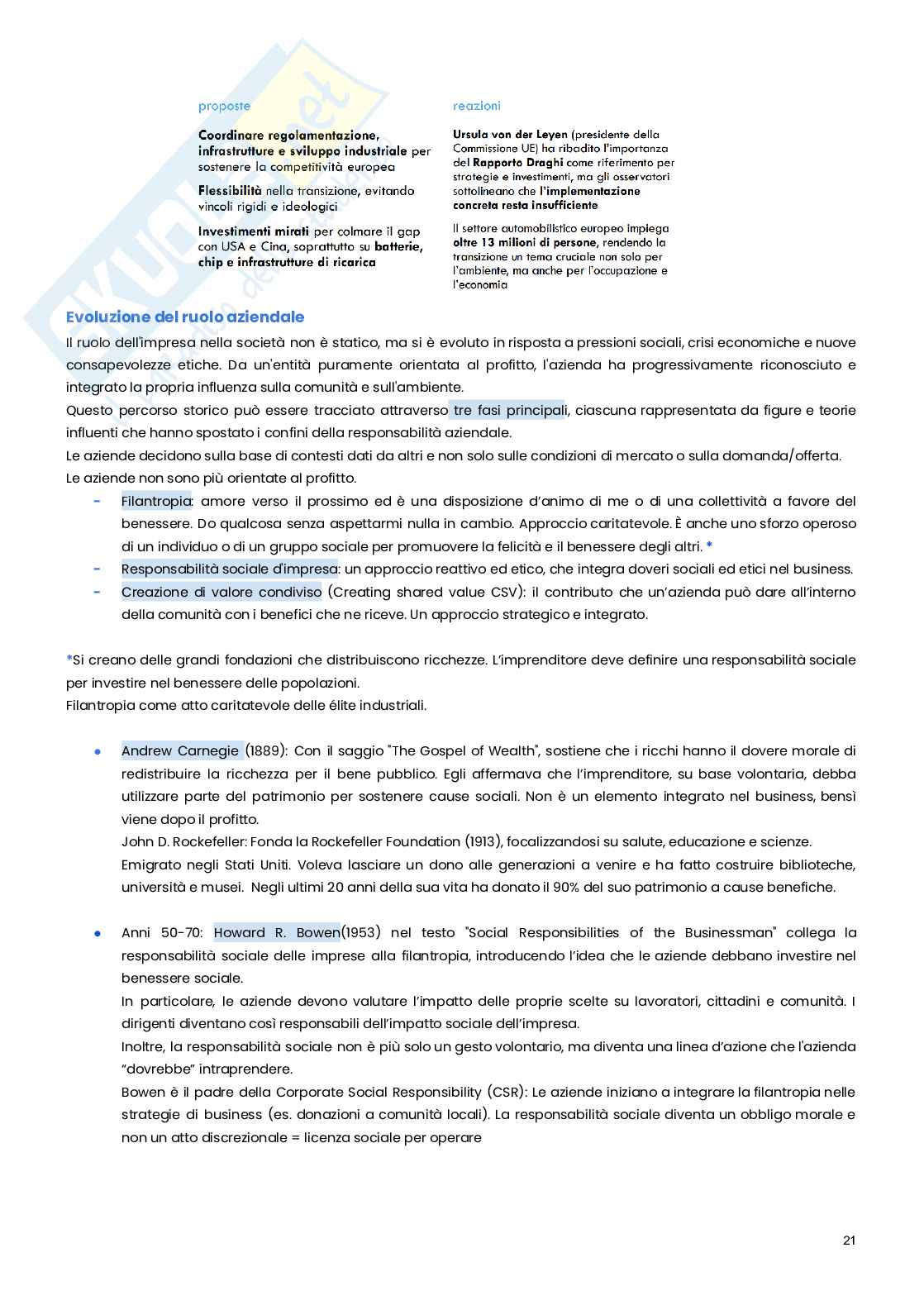 Management e gestione delle imprese sostenibili   Pag. 21