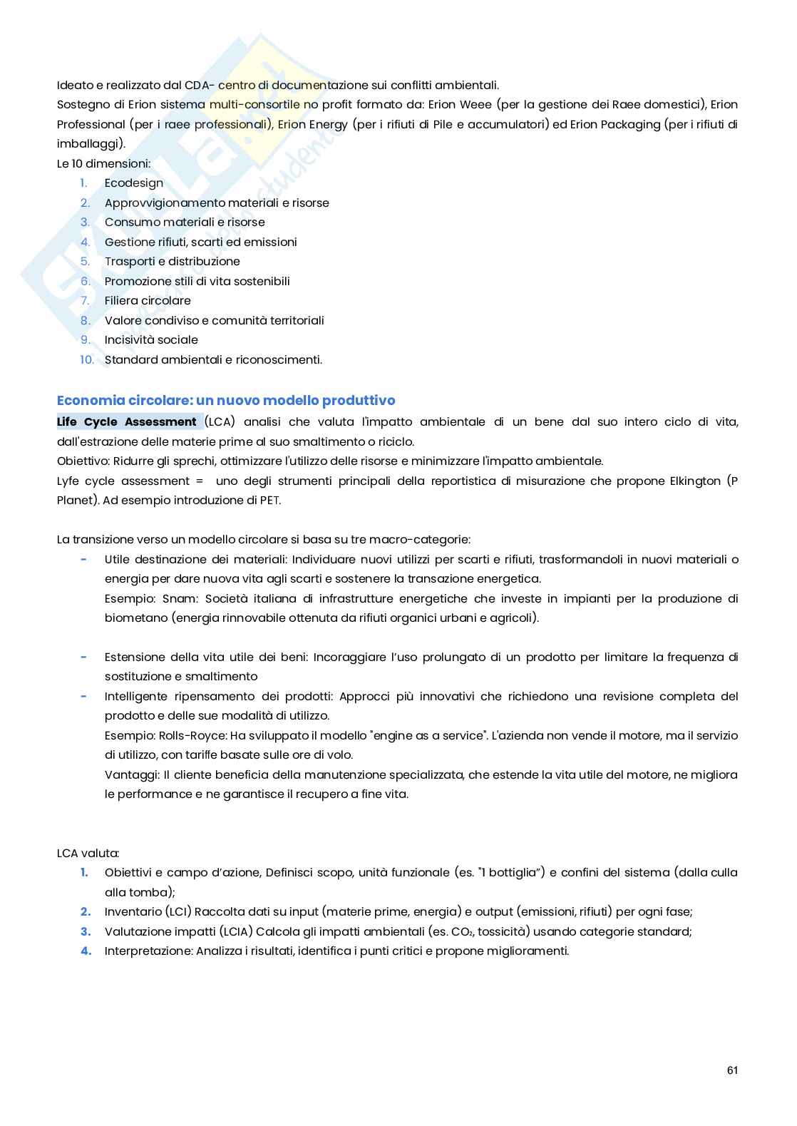 Management e gestione delle imprese sostenibili   Pag. 61
