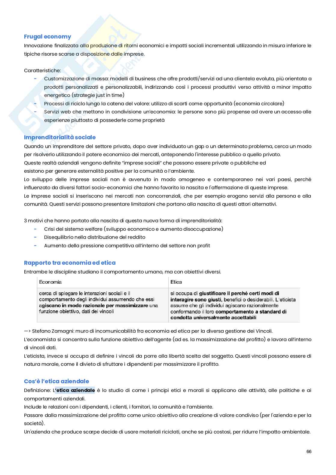 Management e gestione delle imprese sostenibili   Pag. 66
