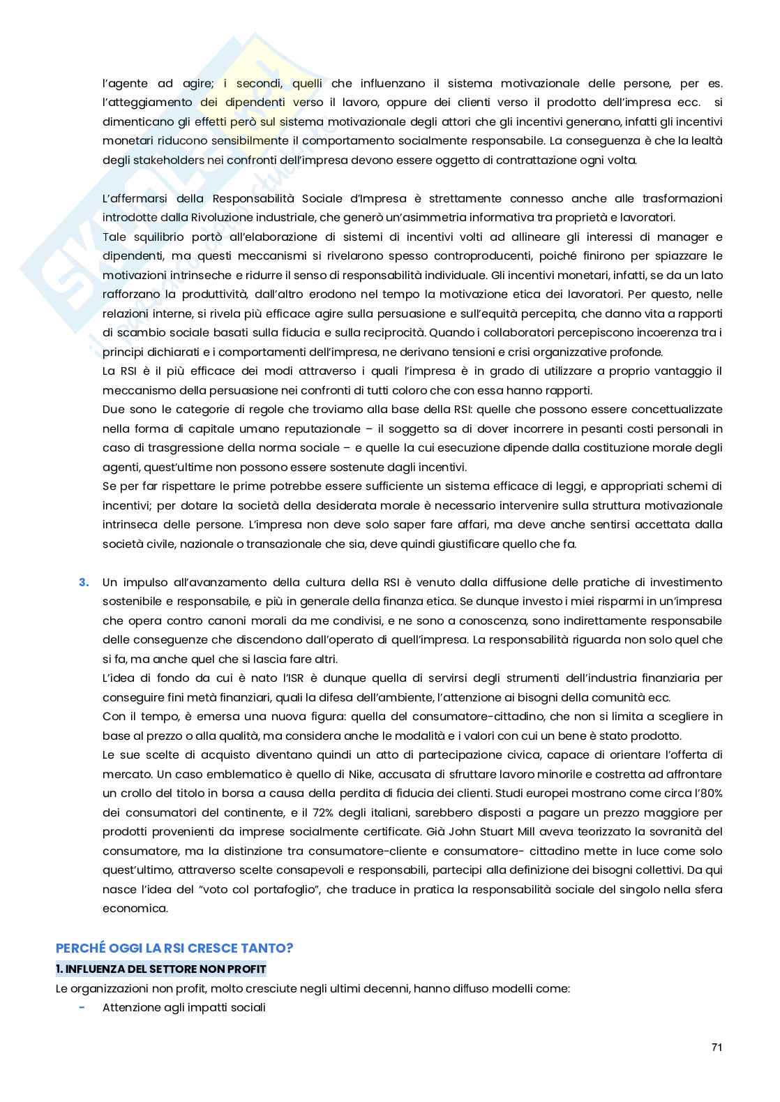 Management e gestione delle imprese sostenibili   Pag. 71
