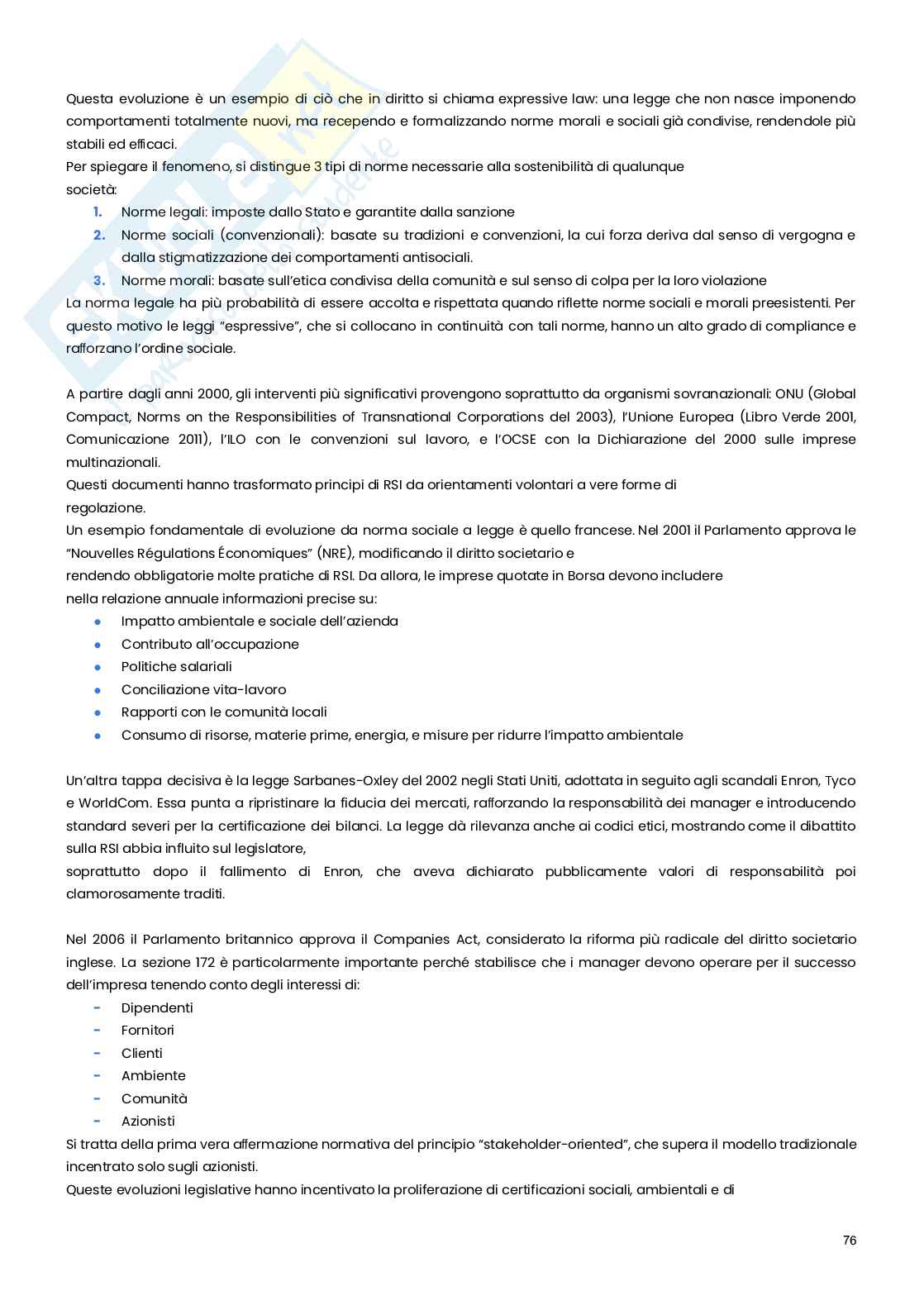 Management e gestione delle imprese sostenibili   Pag. 76