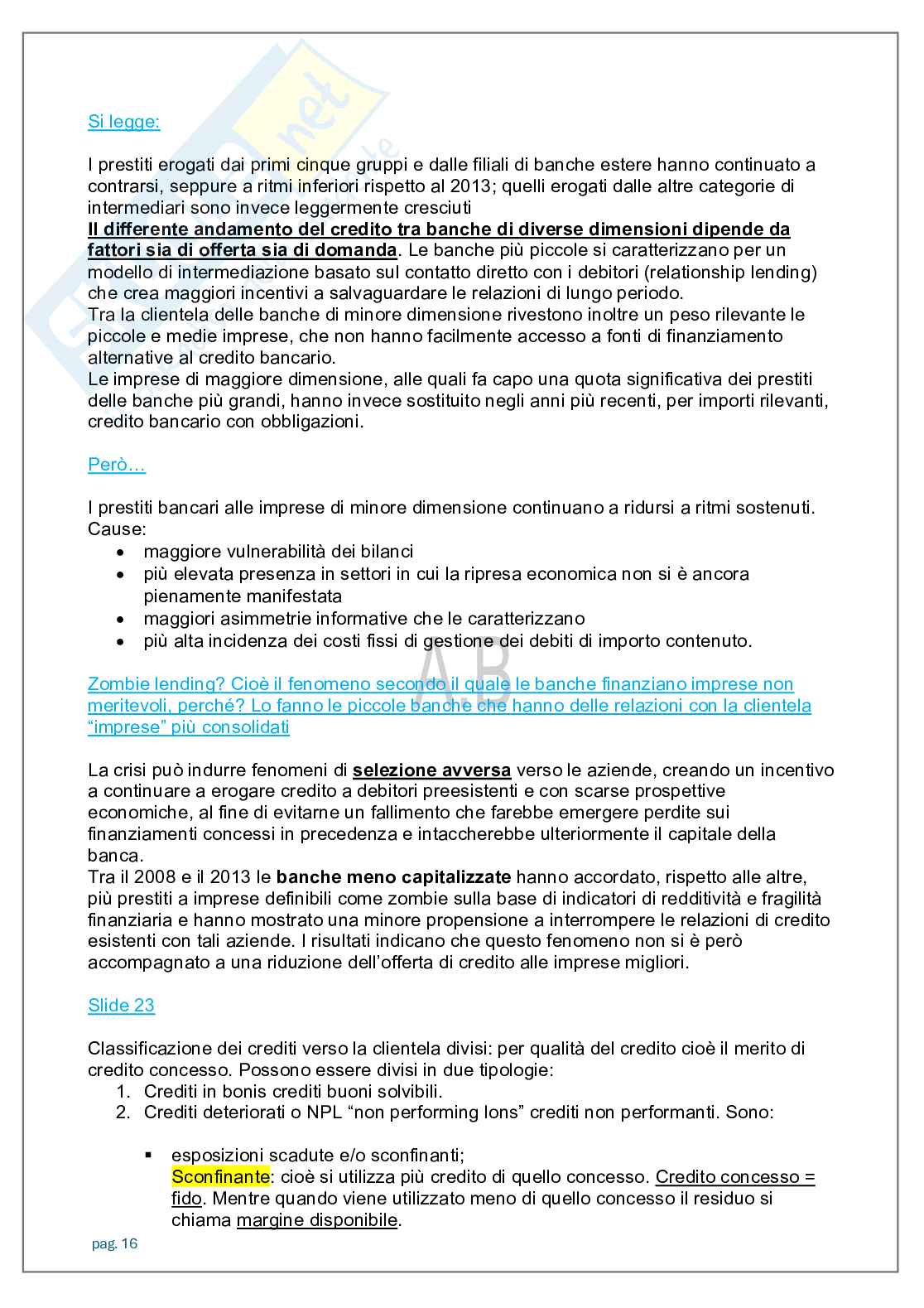 Appunti lezioni Economia degli intermediari finanziari   Pag. 16