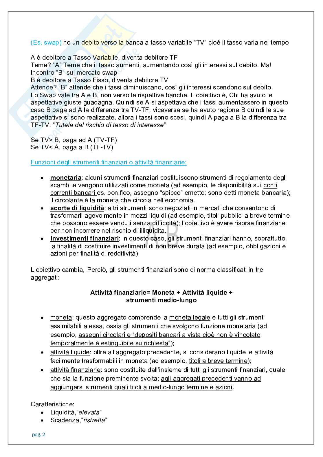 Appunti lezioni Economia degli intermediari finanziari   Pag. 2