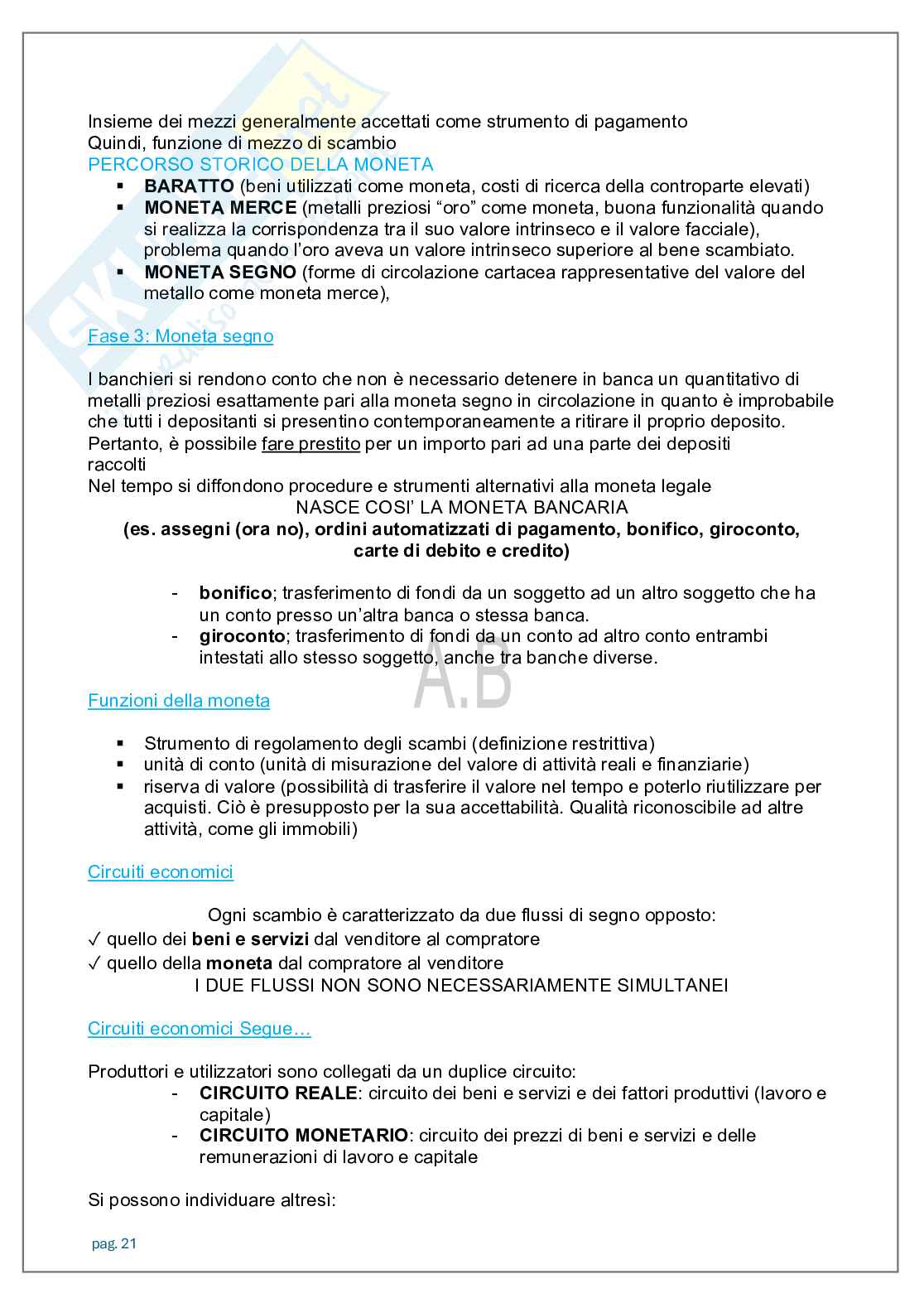 Appunti lezioni Economia degli intermediari finanziari   Pag. 21