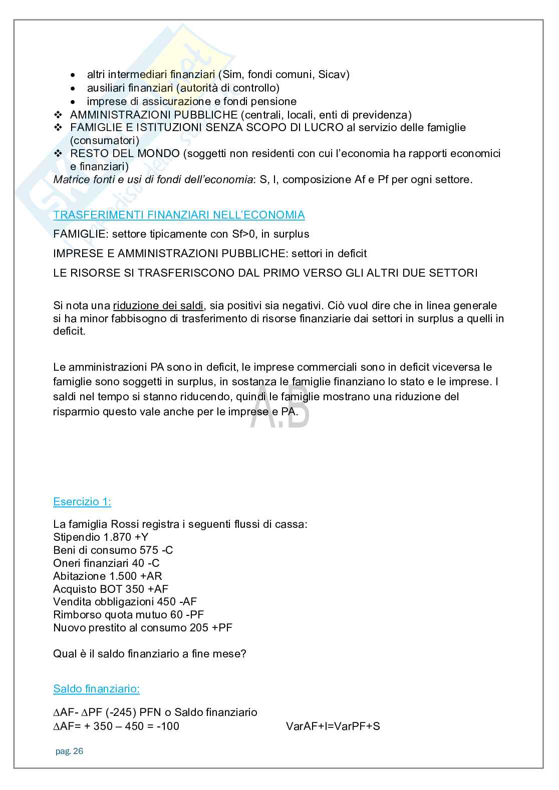Appunti lezioni Economia degli intermediari finanziari   Pag. 26