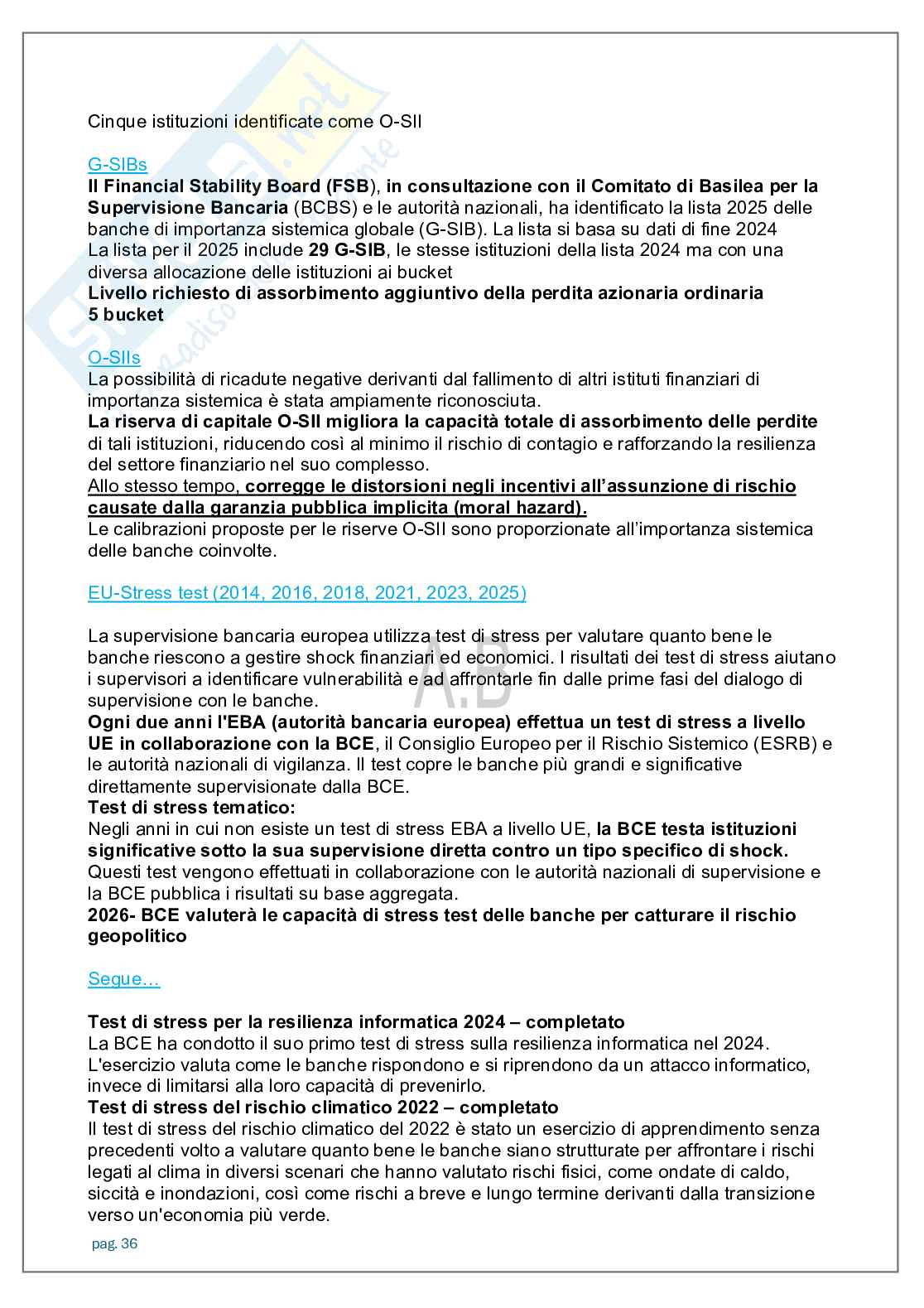 Appunti lezioni Economia degli intermediari finanziari   Pag. 36
