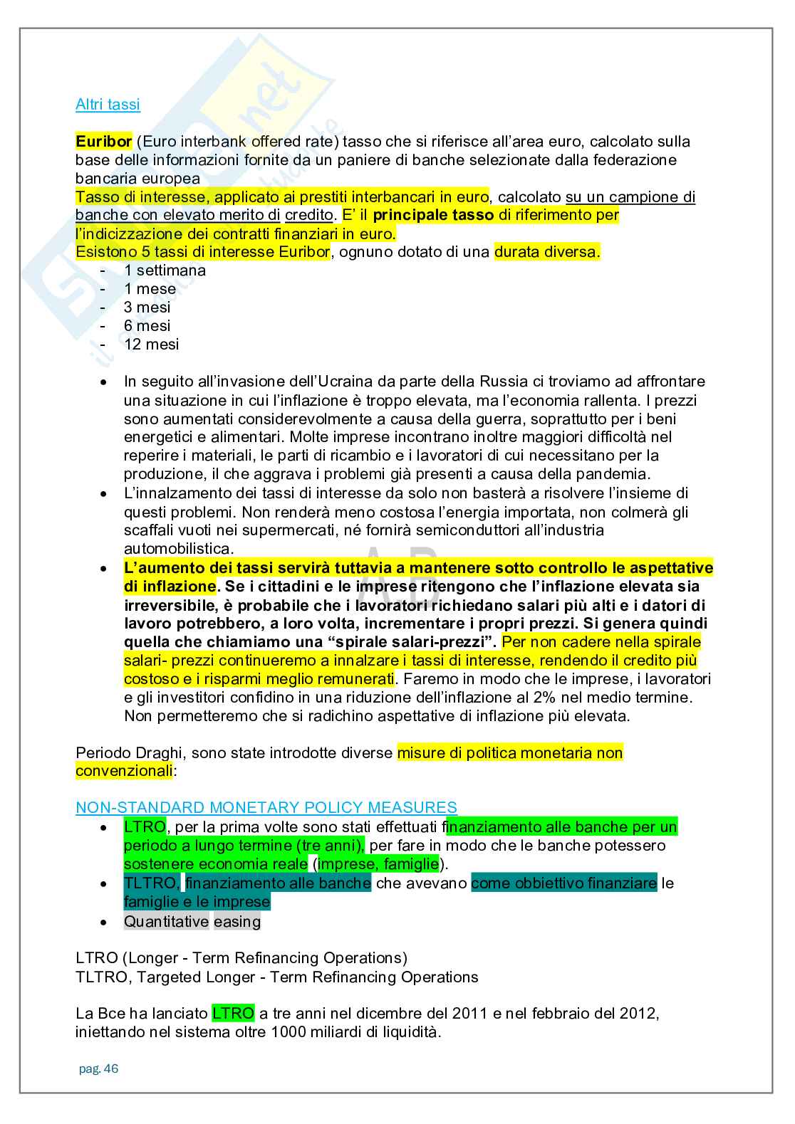 Appunti lezioni Economia degli intermediari finanziari   Pag. 46