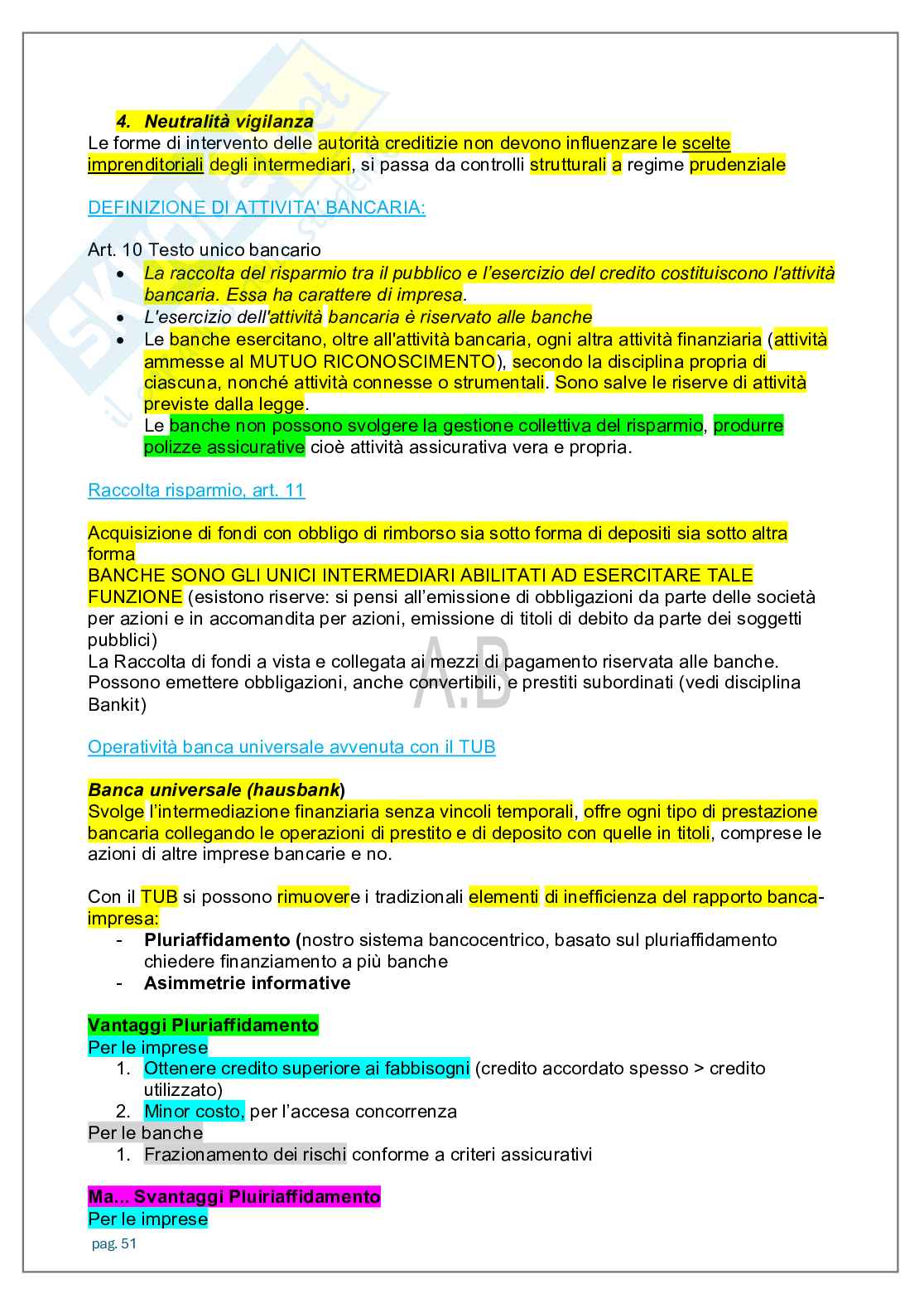 Appunti lezioni Economia degli intermediari finanziari   Pag. 51
